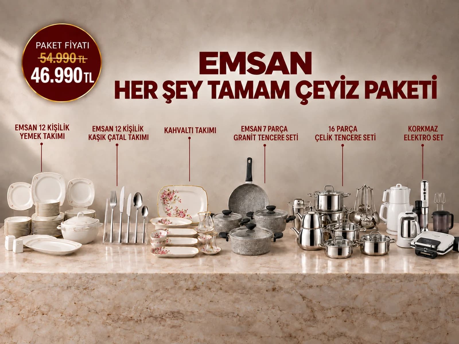 Emsan Her Şey Tamam Çeyiz Paketi