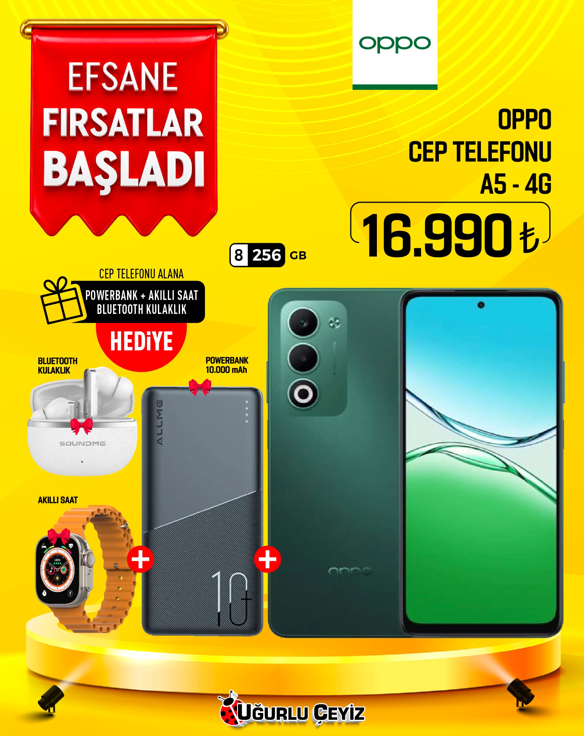 Oppo Cep Telefonu A 5 Green 4G 8/256