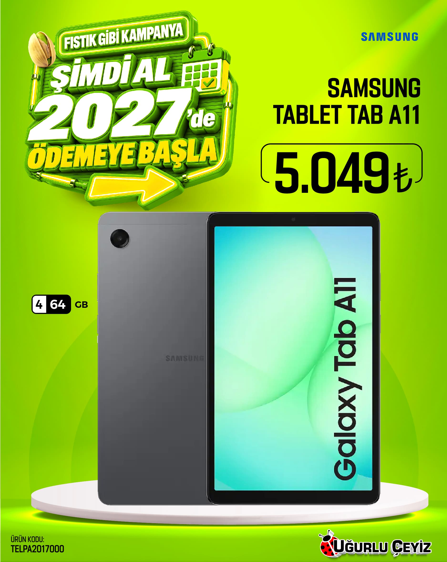 Samsung Tablet Tab A11 4/64 Silver