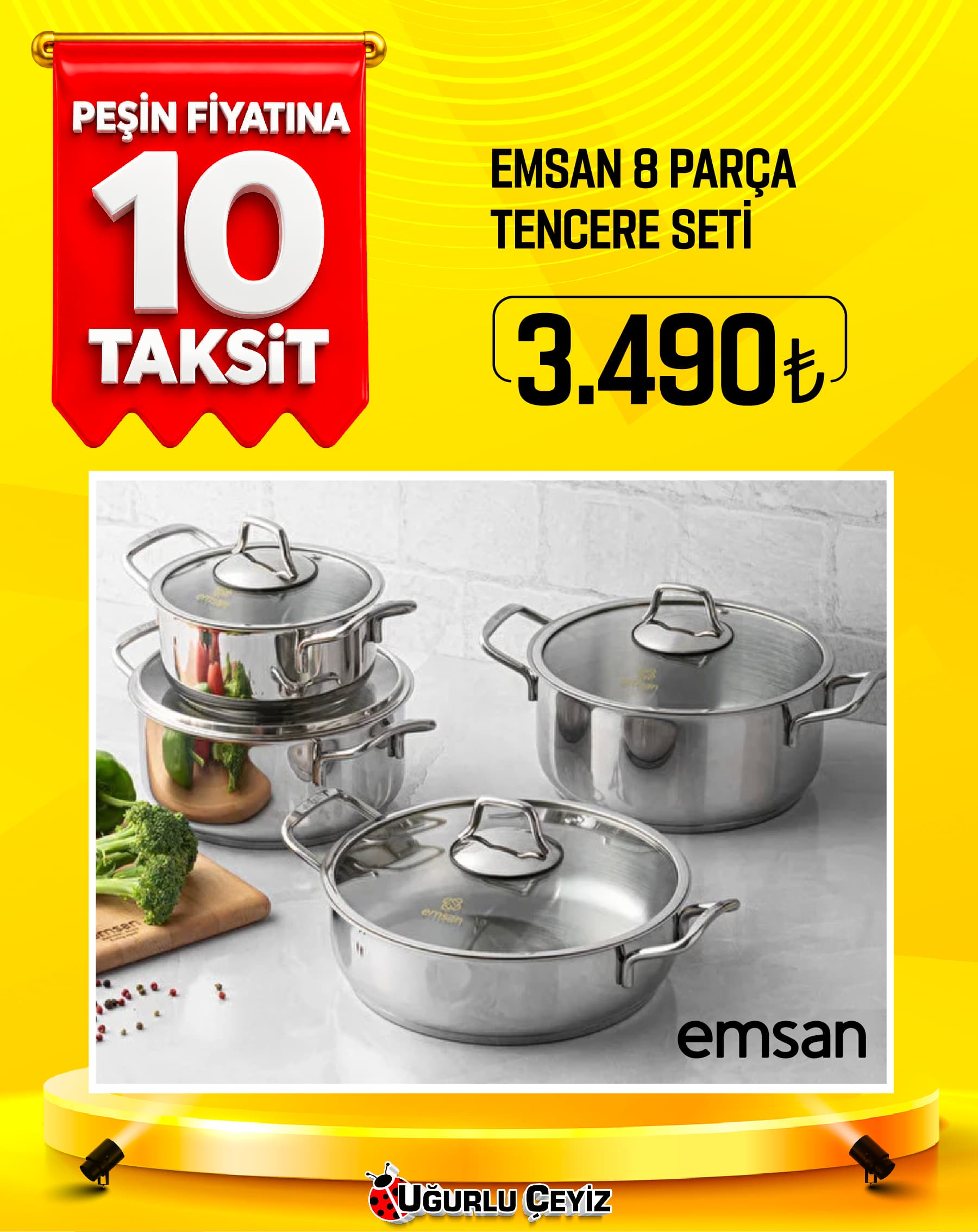 Emsan Tencere Set 8 Parça Demre Çelik