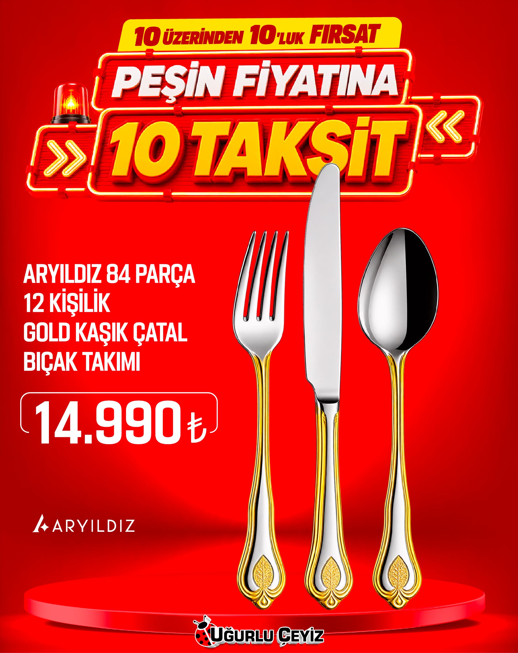 Aryıldız Kaşık Takımı 84 Parça Topkapi Prestige PLUS 005 Ar 15307