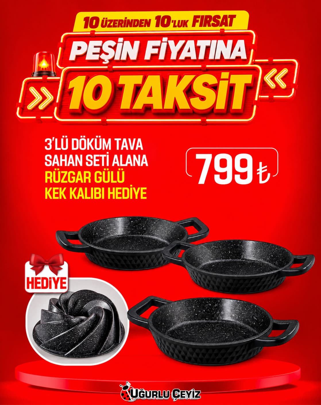 Maas Sahan Set 3'lü Kapaksiz Pırlanta