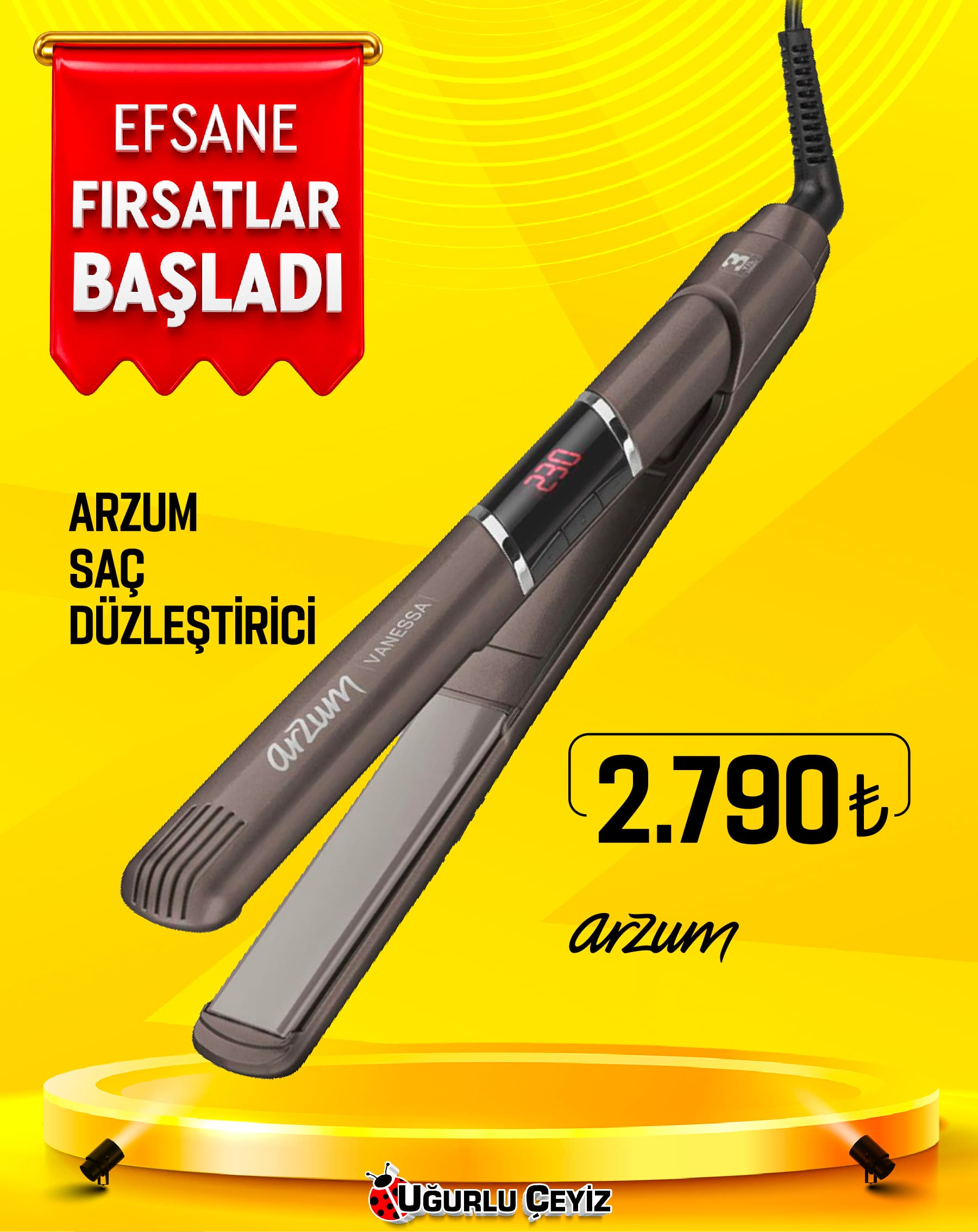 Arzum Saç Düzleştirici Vanessa Ar 5021 Vizon