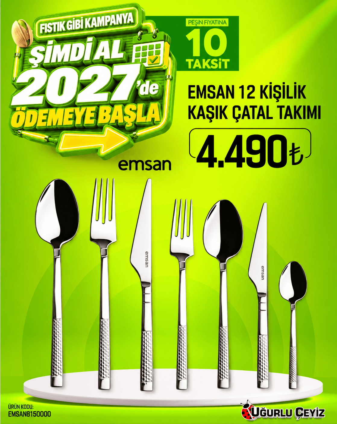 Emsan Kaşık Takımı 84 Parça Side