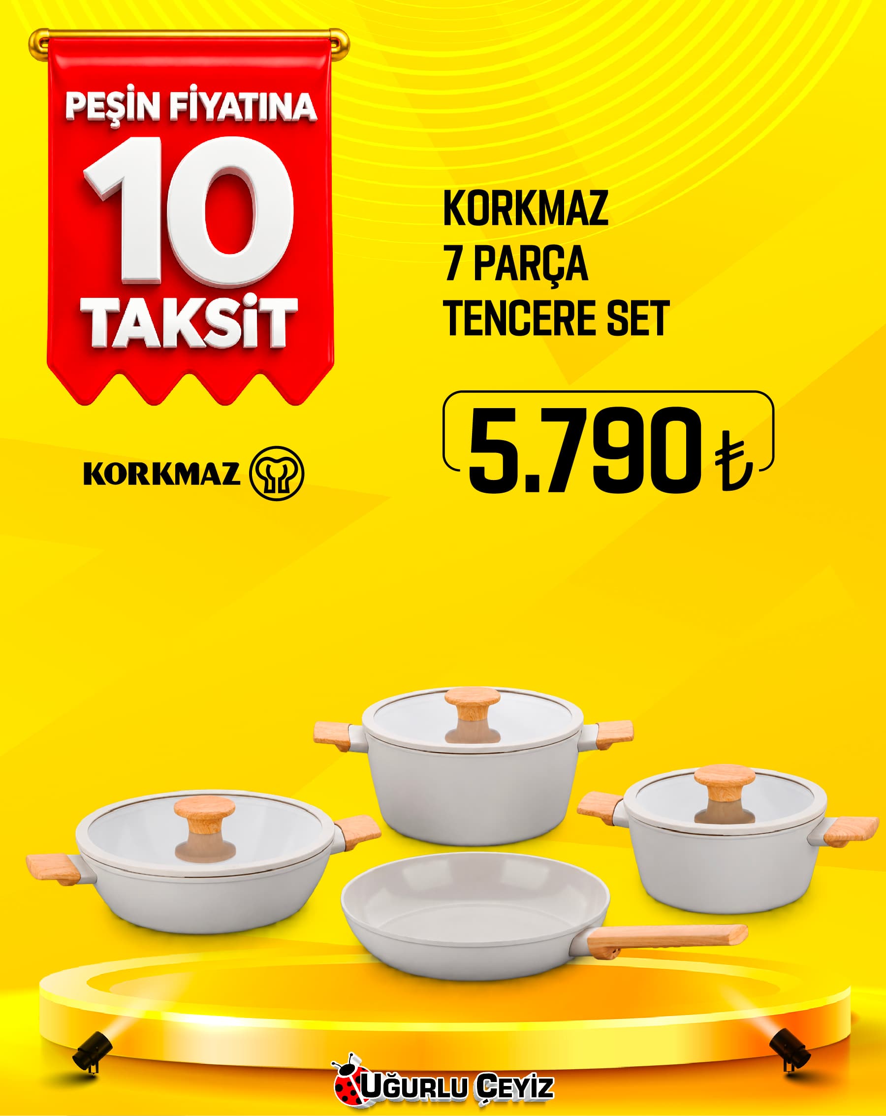 Korkmaz Tencere Set 7 Parca Seravita A 2793