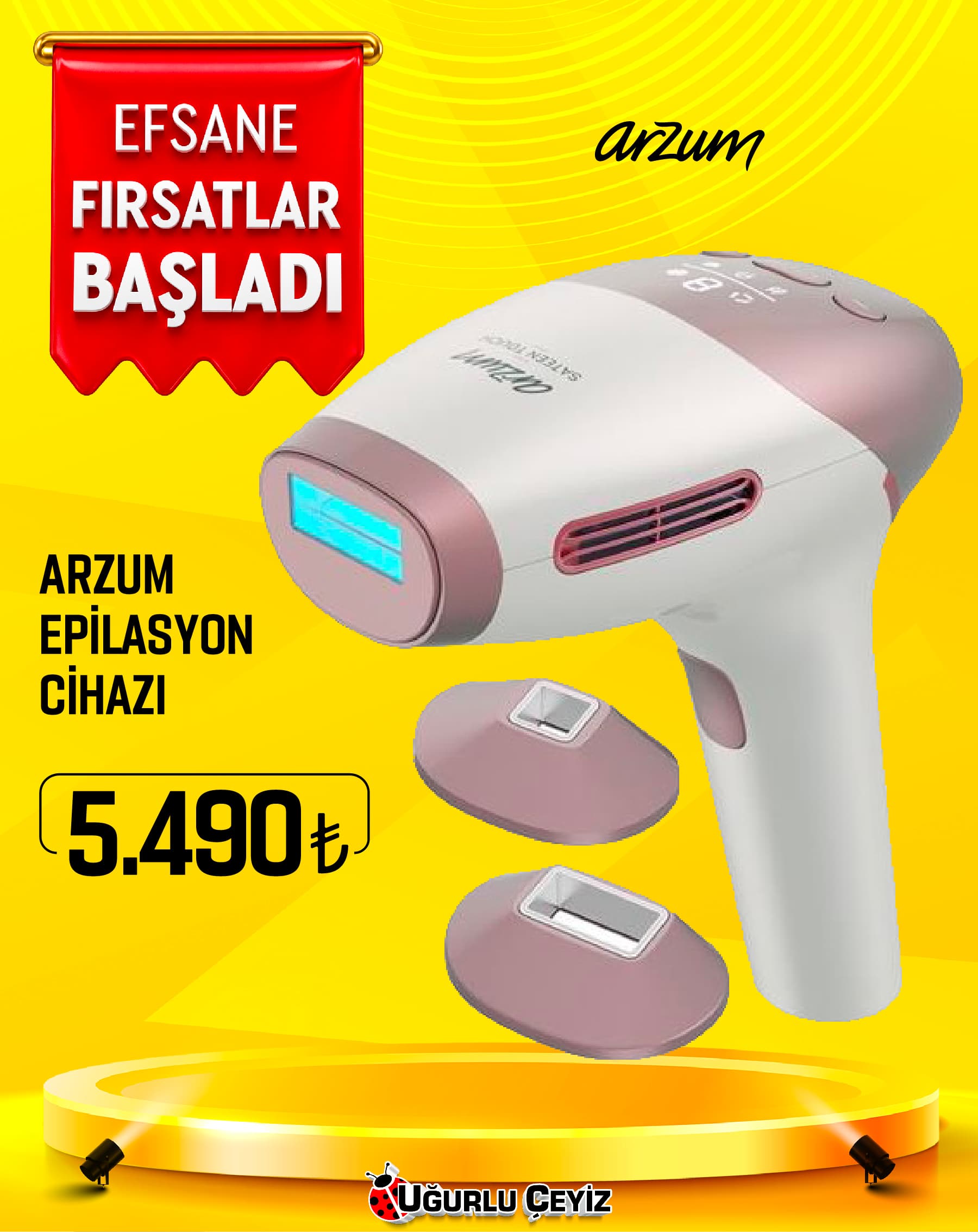 Arzum Epilasyon Cihazi Sateen Touch PRO Sarjli Ipl Ar 5178 02 Beyaz