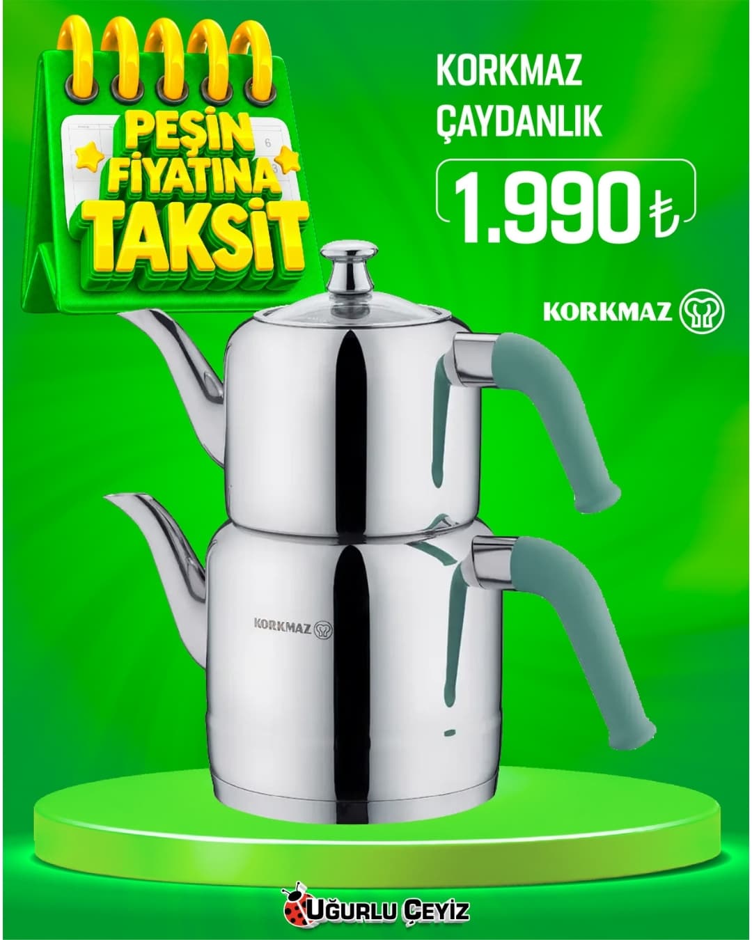 Korkmaz Çaydanlık Takımı Riva Bej A 189 02