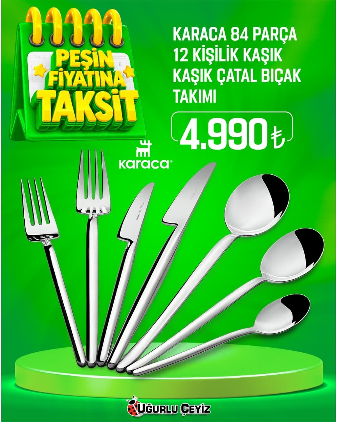 Karaca Kaşık Takımı 84 Parça Elegance Whisper Platin