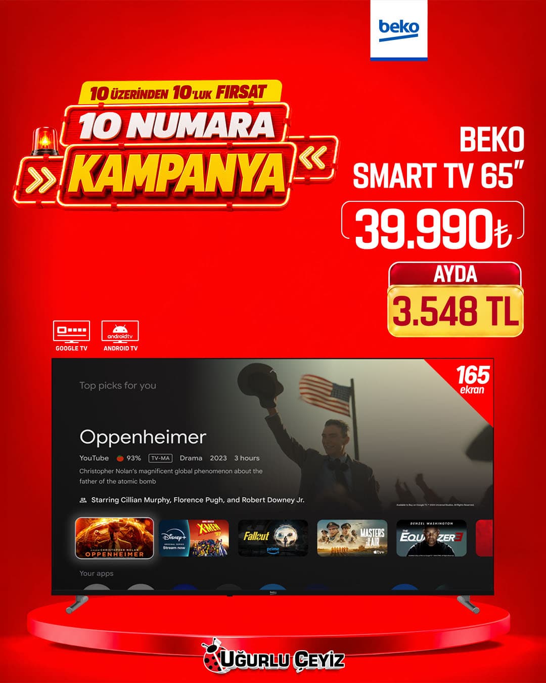 Beko LED TV 7 B Serisi B 765 Google GE9 T00