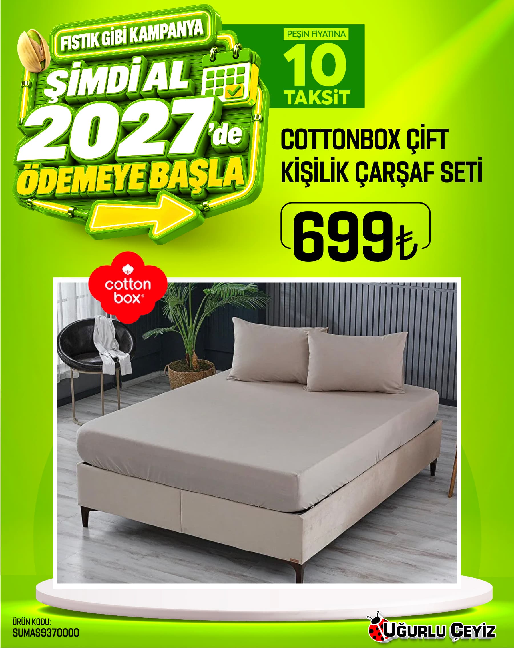 Cotton Box Çarşaf Seti Çift Kişilik 160*200 Fitted Rollpack Asorti