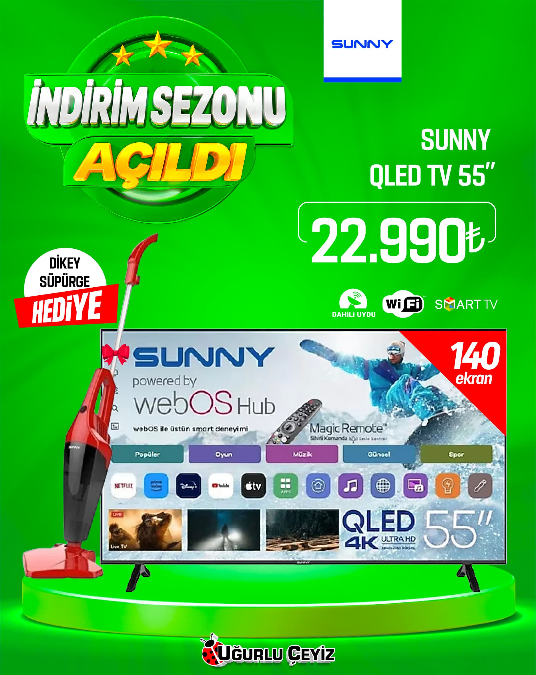 Sunny QLED TV 55 Sn 55 Quprl W02M Trsnqld