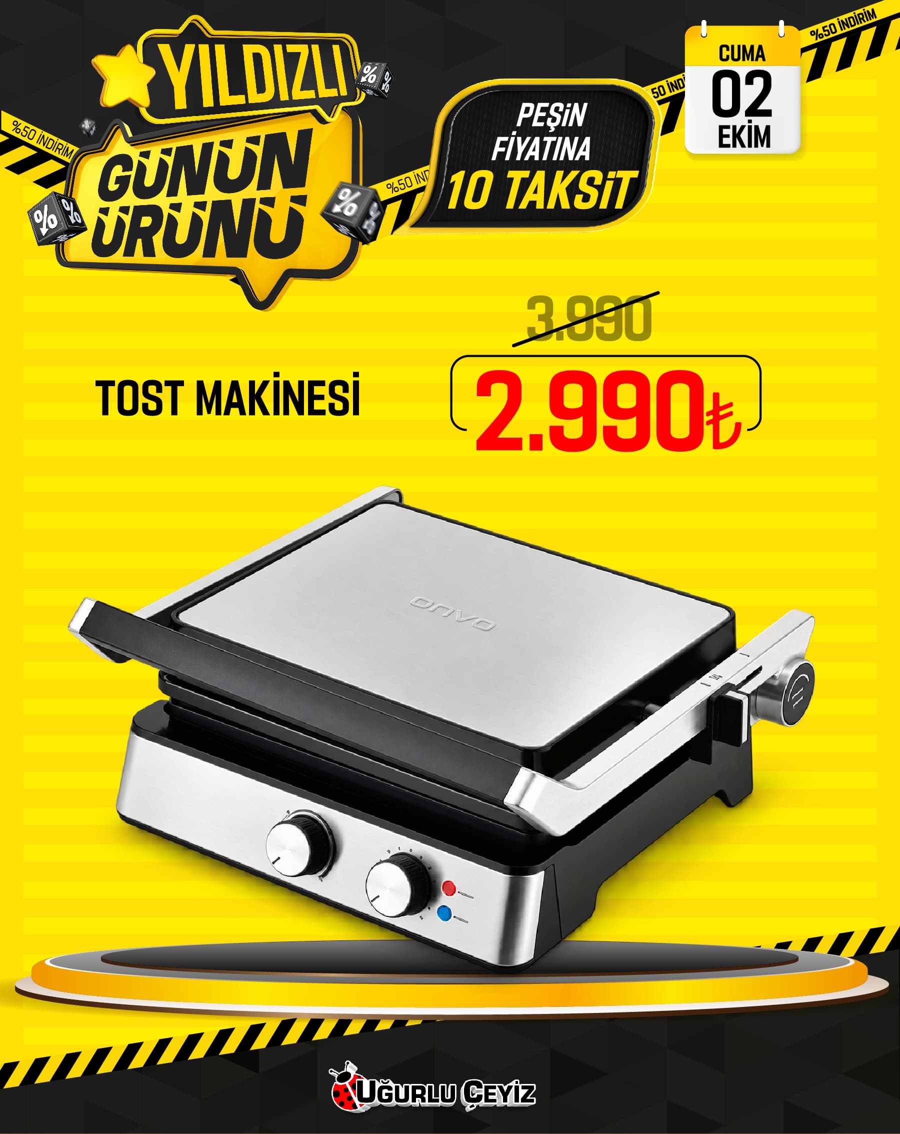 Onvo Tost Makinesi Ovt ST06