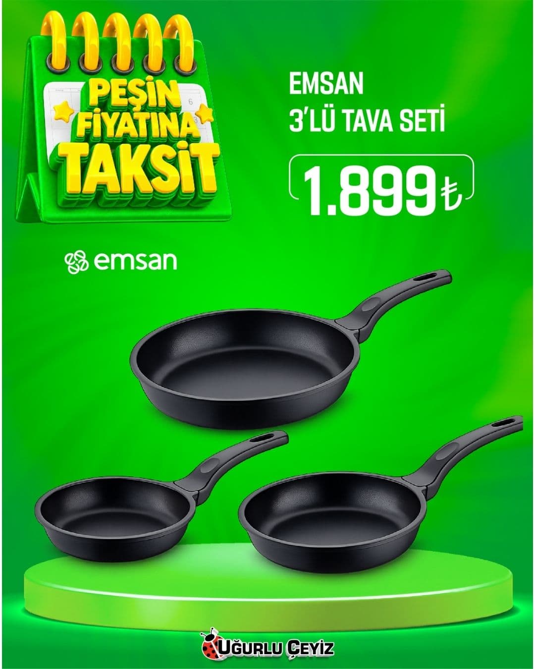 Emsan Tava Set 3'lü Stone