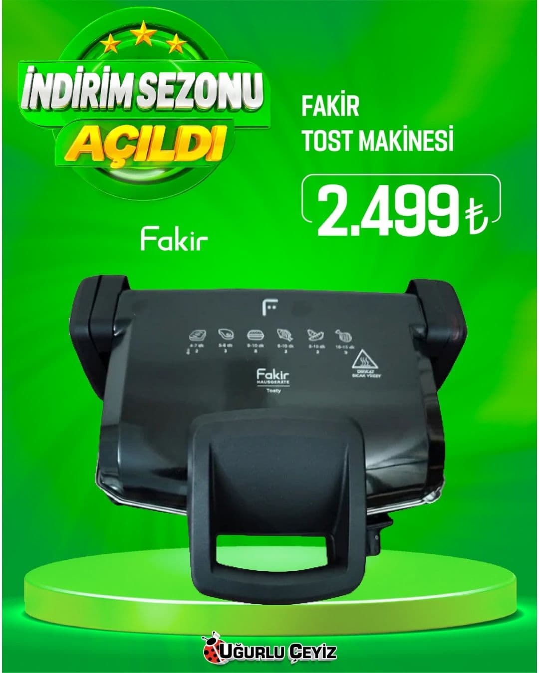 Fakir Tost Makijnasi Tosty Siyah Rose