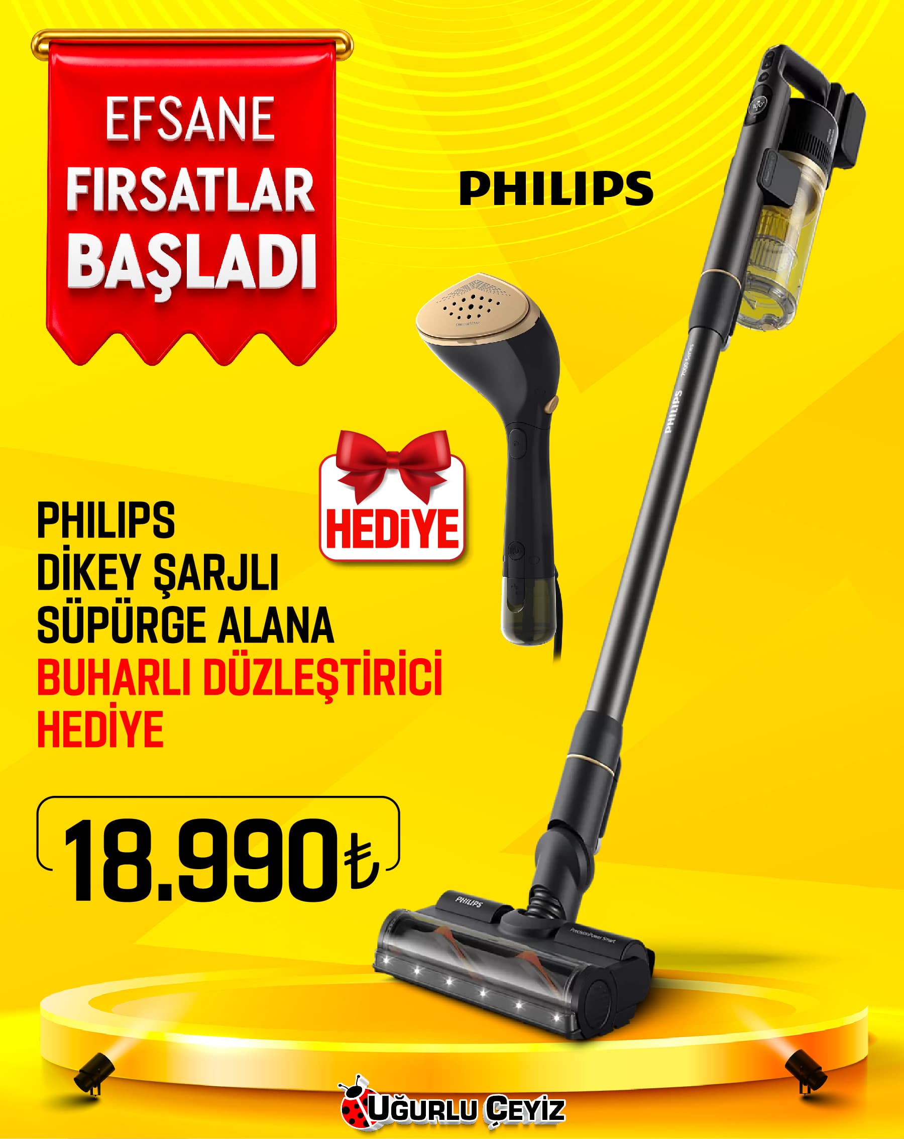 Philips Dıkey Süpürge XC 7057 01 Ütü STH 7060 80