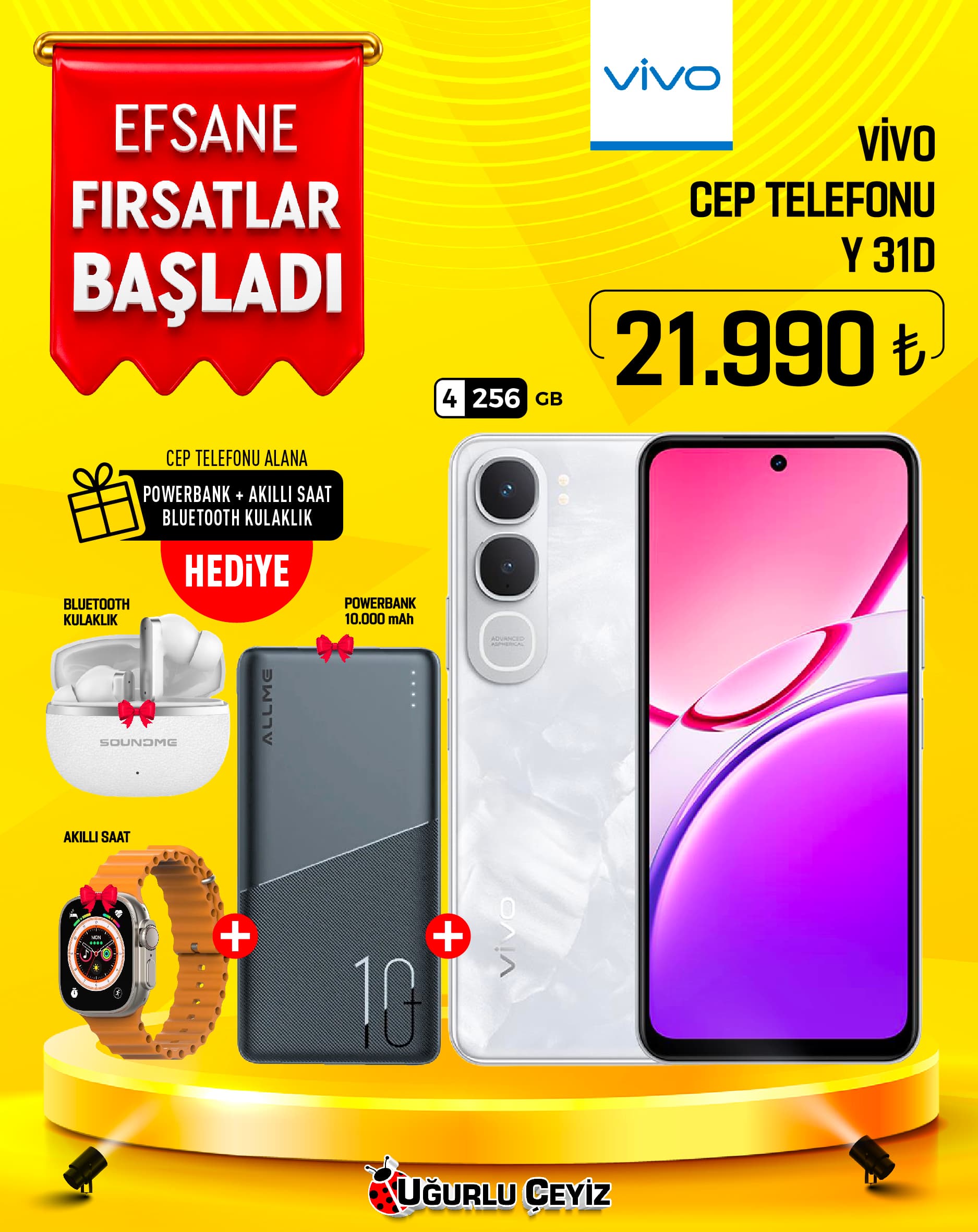 Vivo Cep Telefonu Y 31 D 4/256 Beyaz