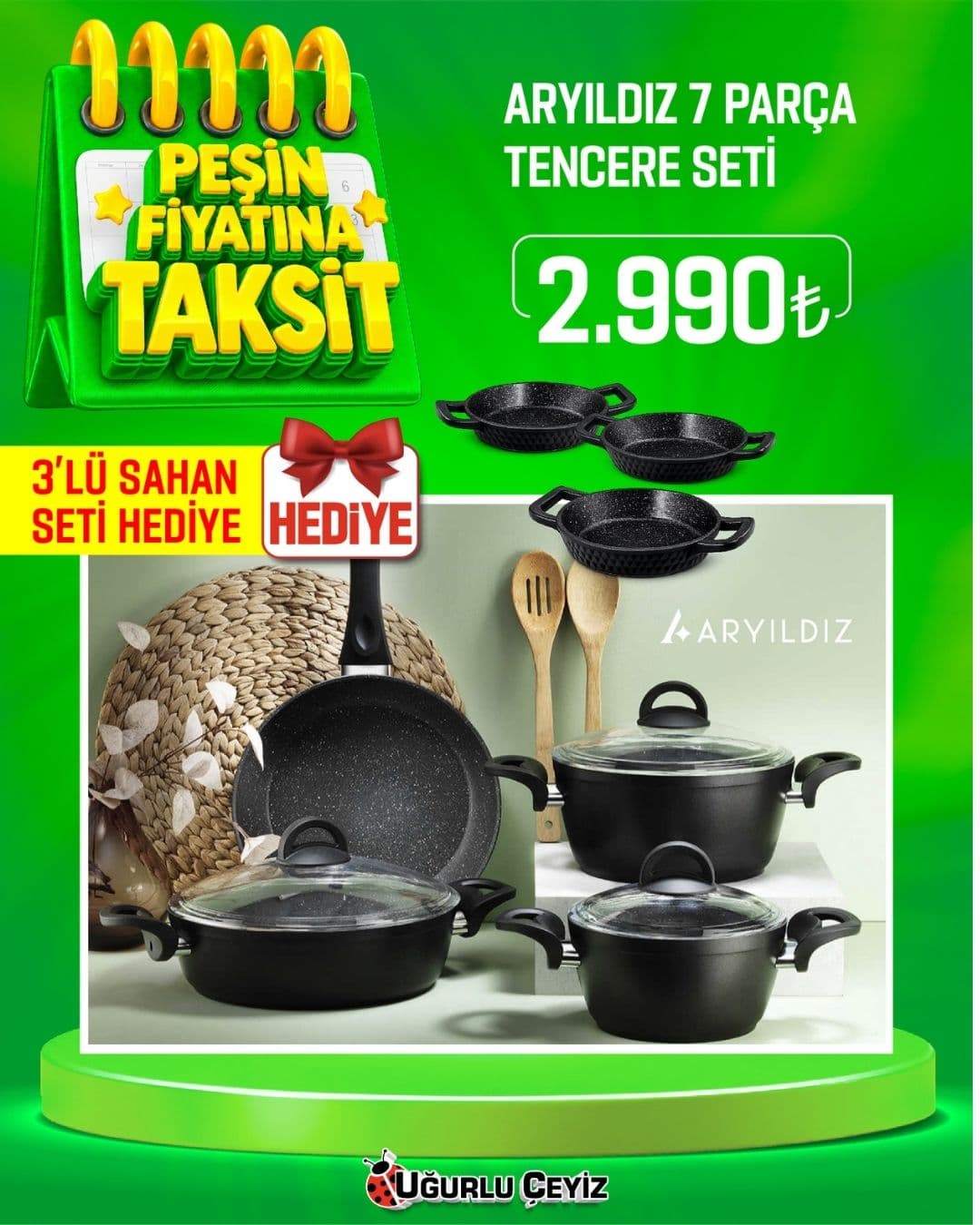 Aryıldız Tencere Set 7 Parça Solido Premium 522959