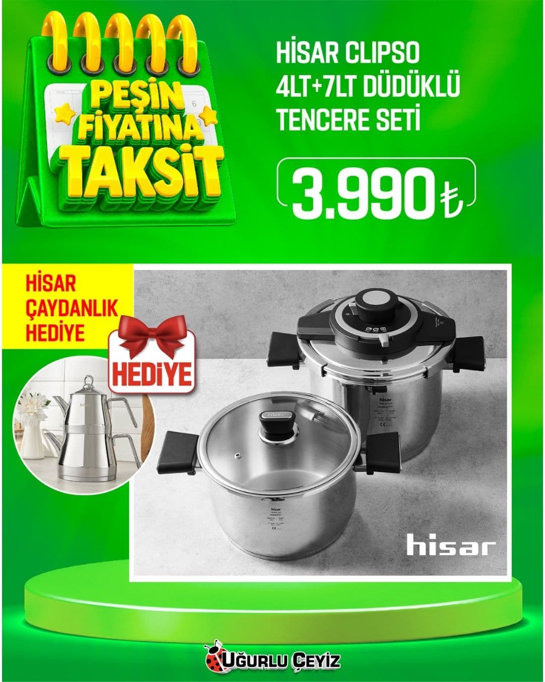 Hisar Düdüklü Set 4 Lt+7 Lt Tempus Siyah