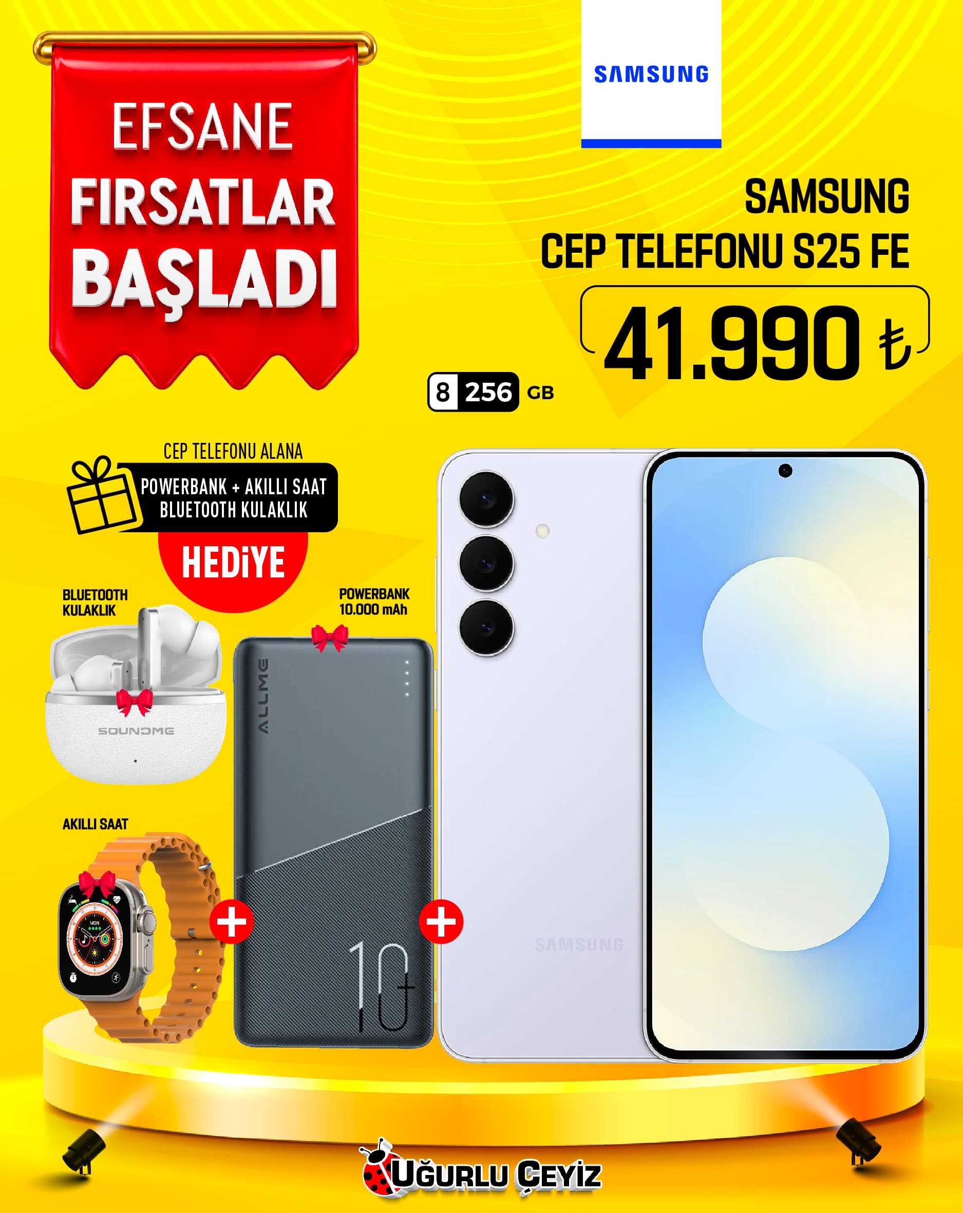 Samsung Cep Telefonu S 25 Fe Blue 8/256