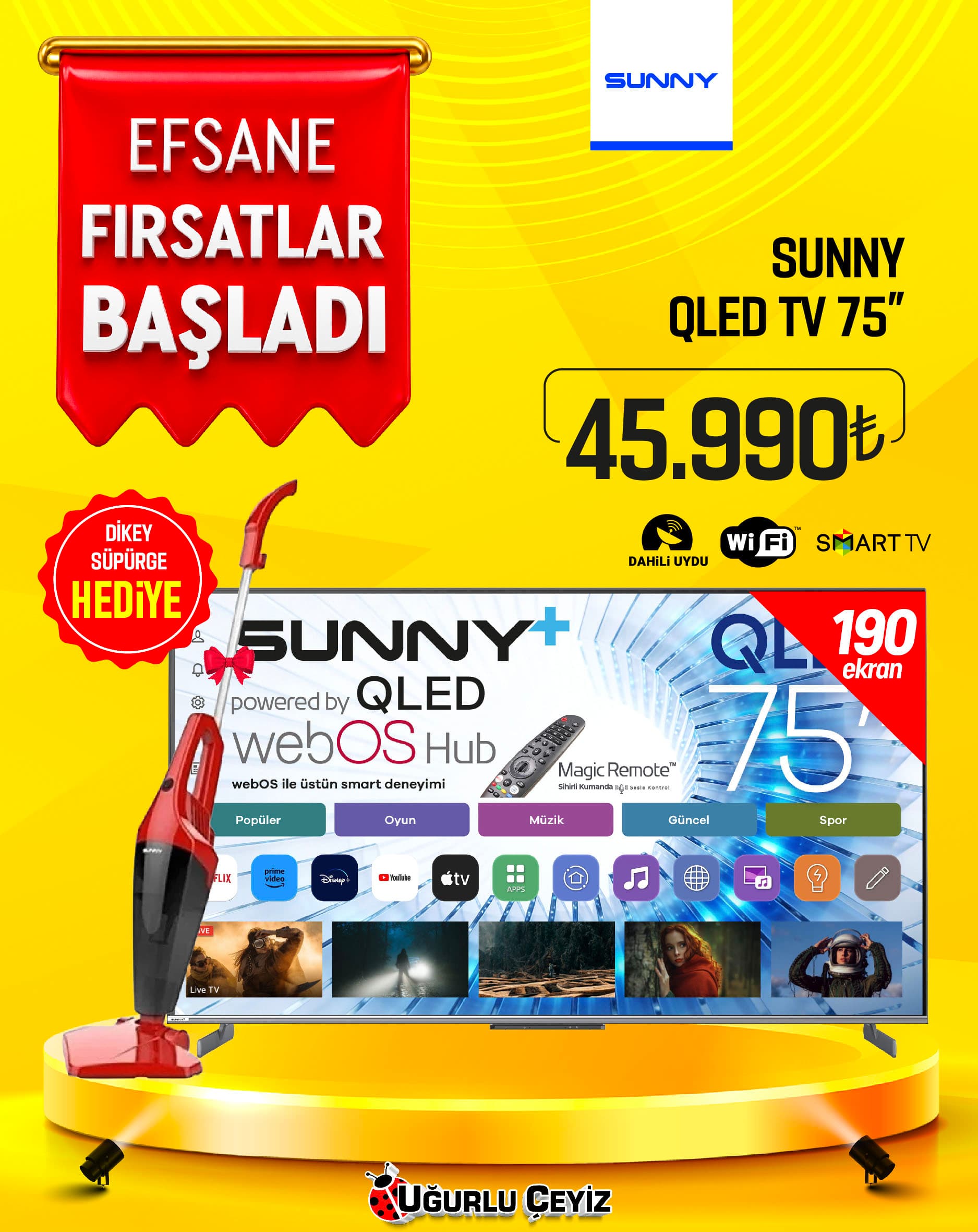 Sunny QLED TV 75 Sn 75 Qledm W02M Trsnled