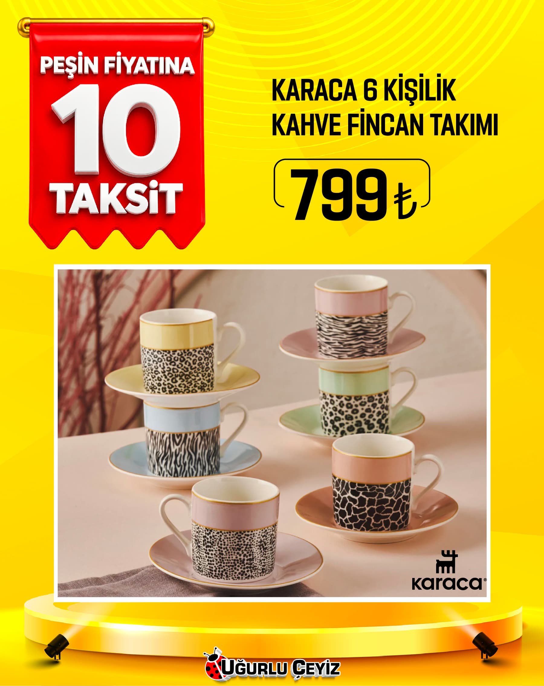 Karaca Kahve Fincani 6 Kişilik 80 Ml Bali