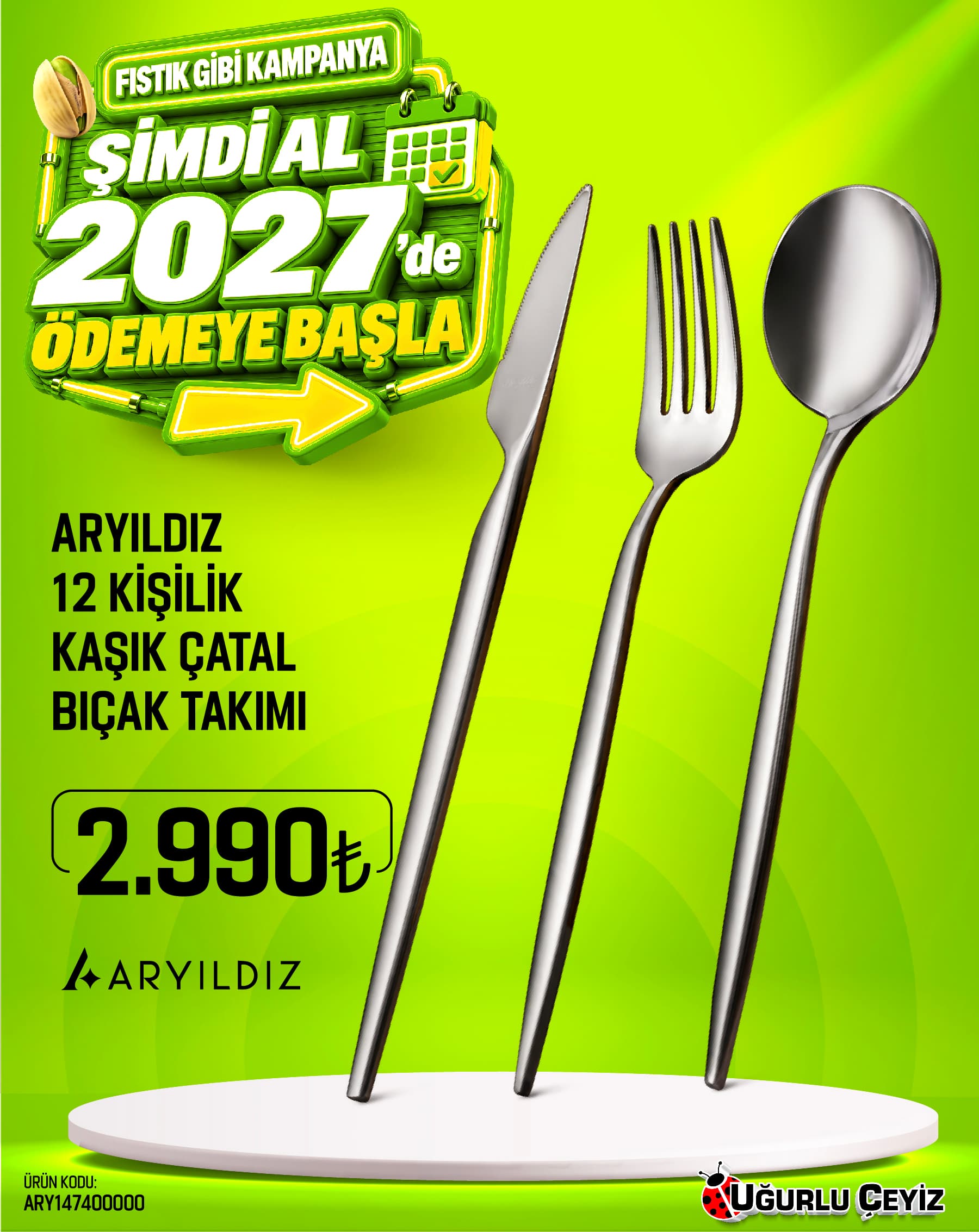 Aryildiz Kasik Takimi 60 Parca Blanca Sade 223082