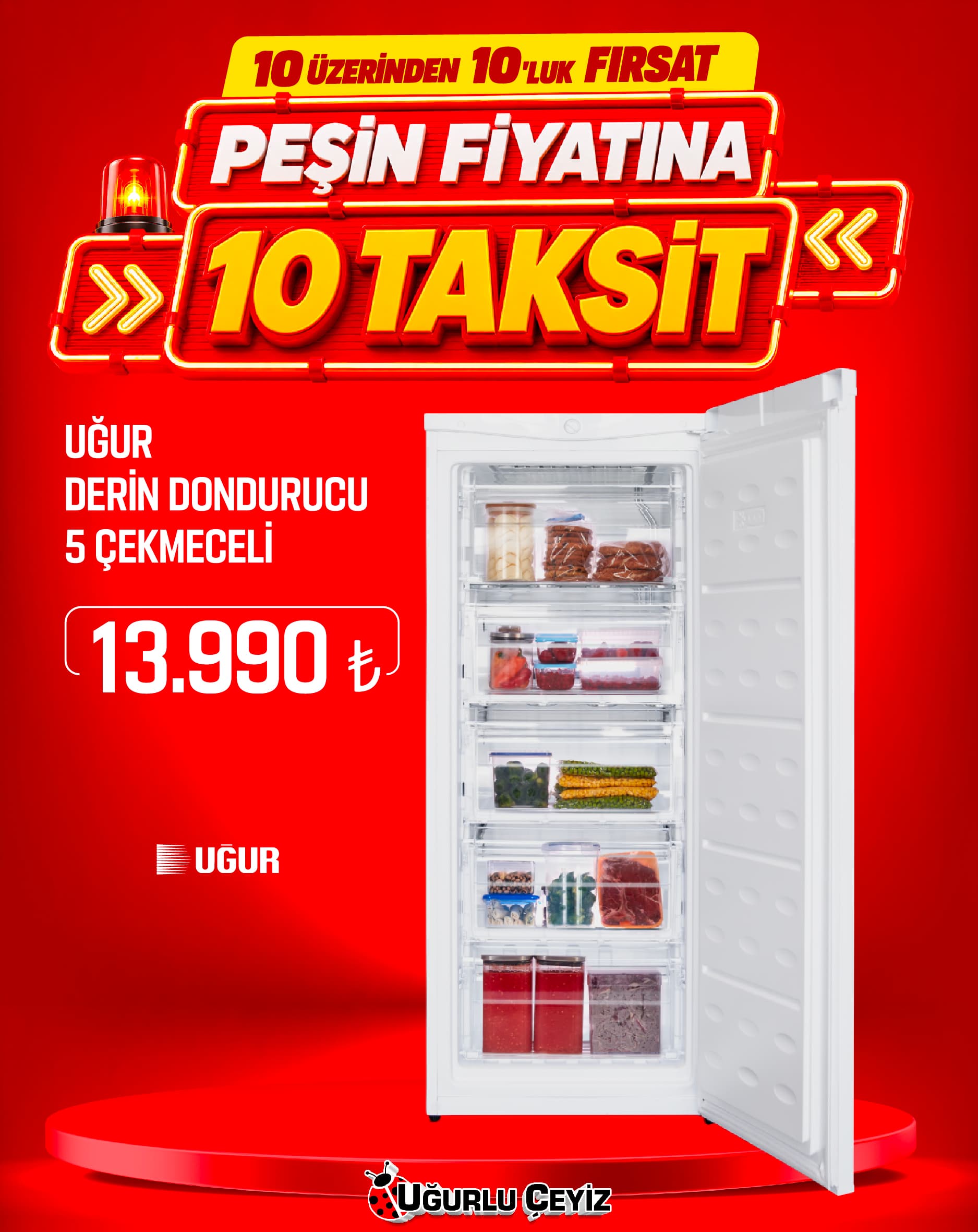 Uğur 175 Lt Derin Dondurucu 5 Çekmeceli