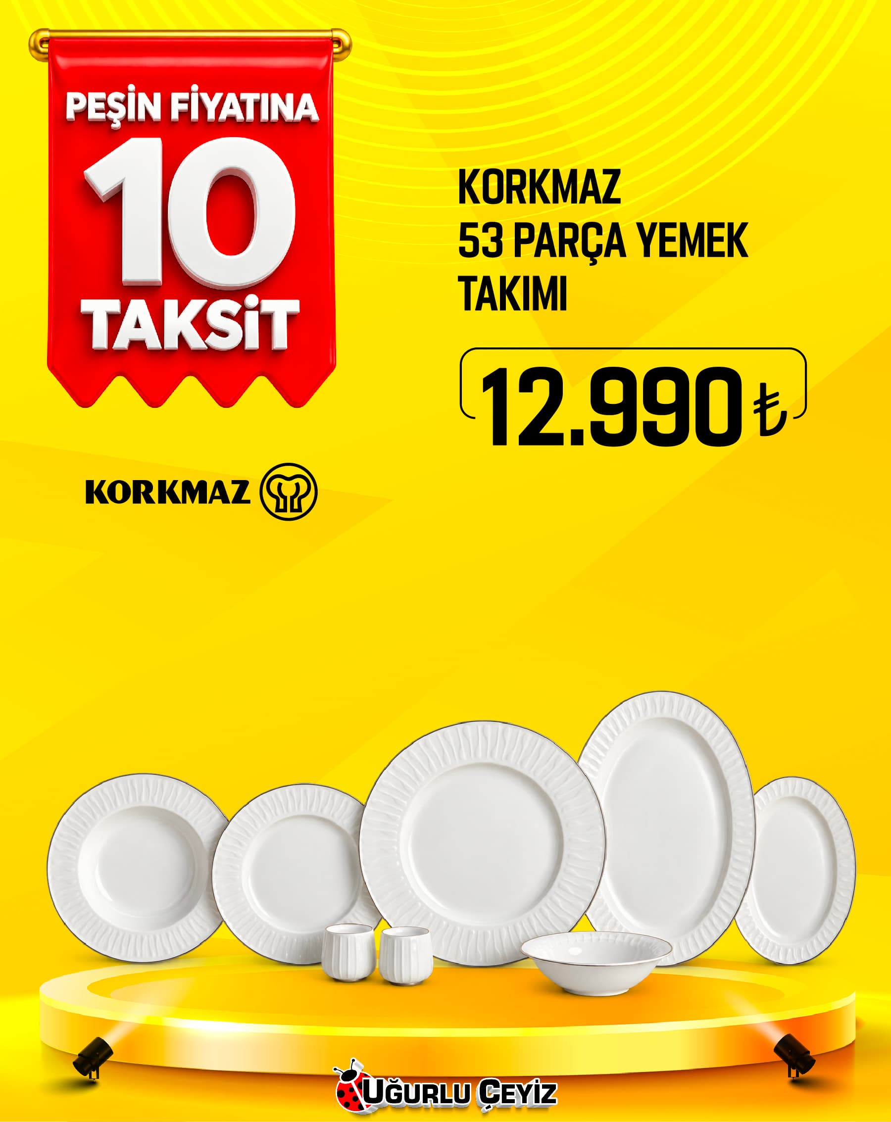 Korkmaz Yemek Takımı 53 Parça Viyana Gold A 9871