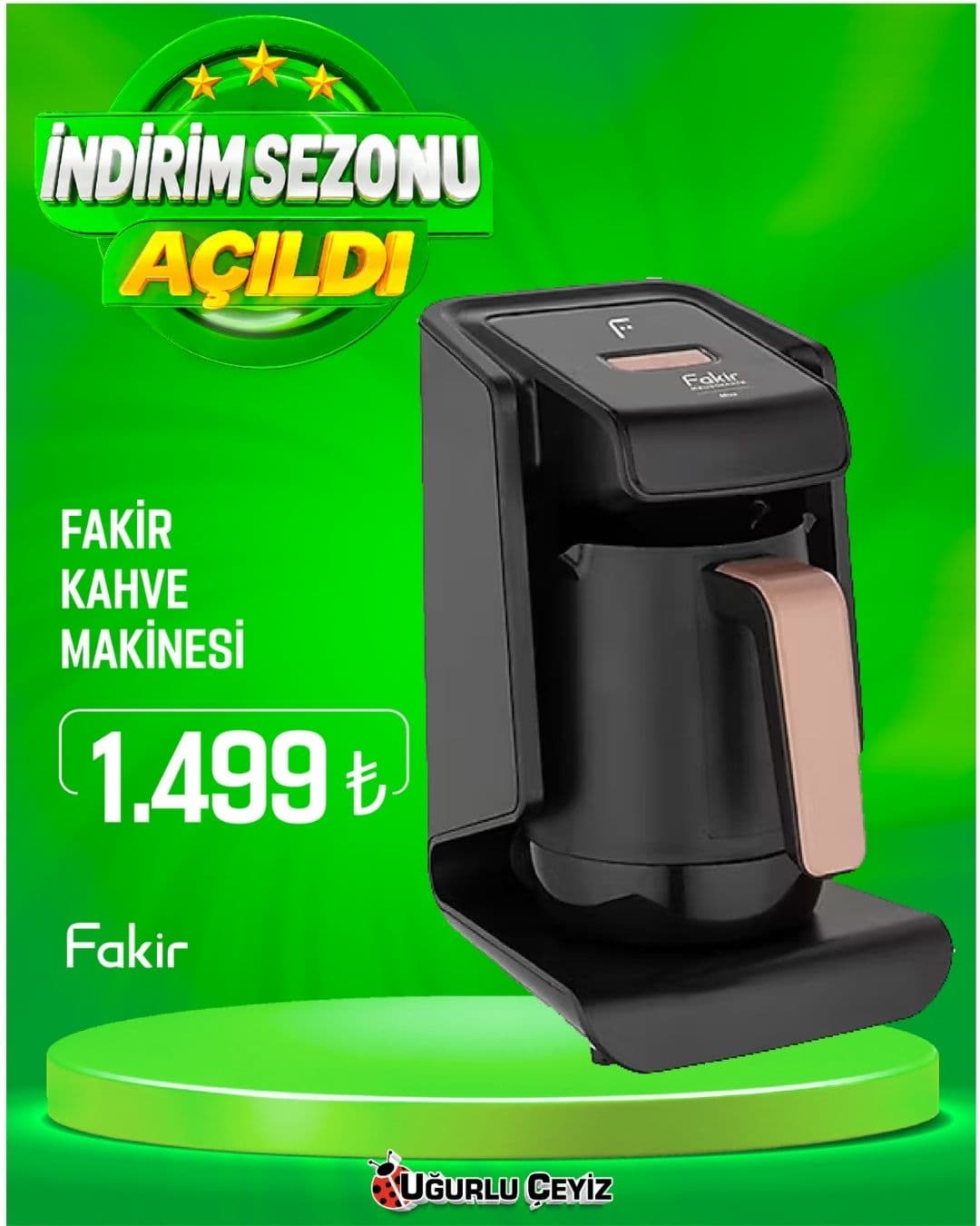 Fakir Turk Kahve Makinesi Miva Siyah Rose