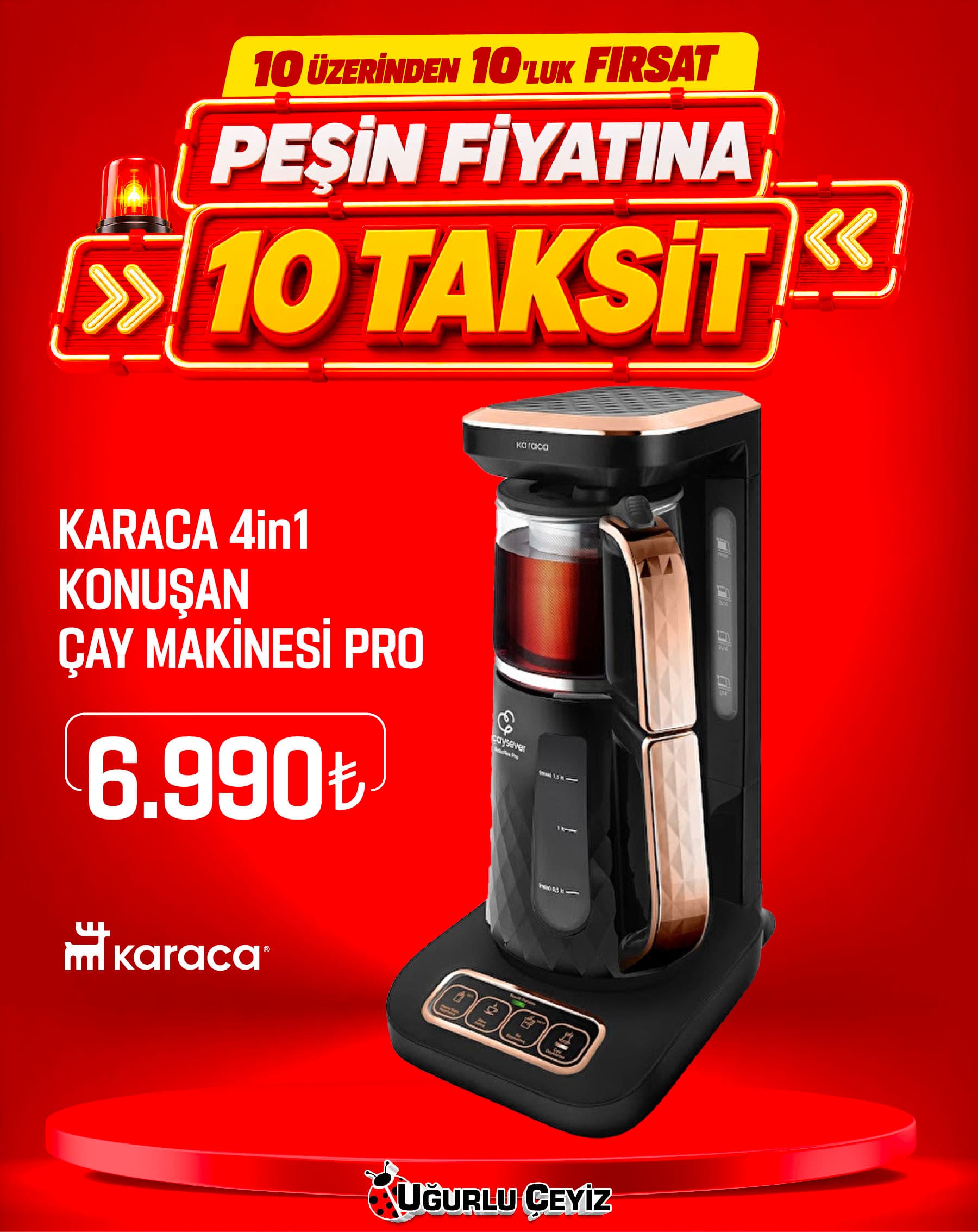 Karaca Çaysever Robotea Pro Quartz 4 in 1 Black Copper