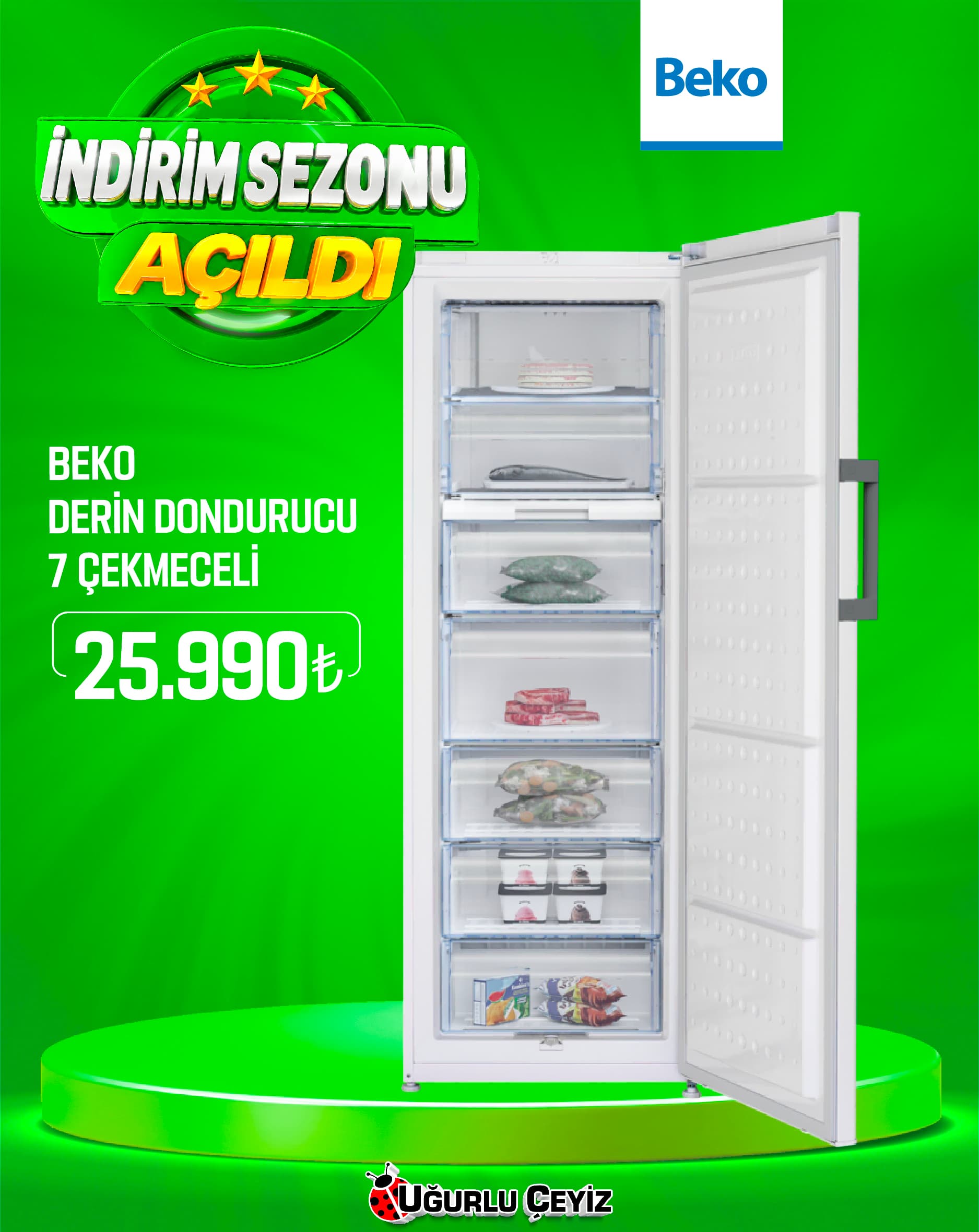 Beko Derin Dondurucu 7072 Mb