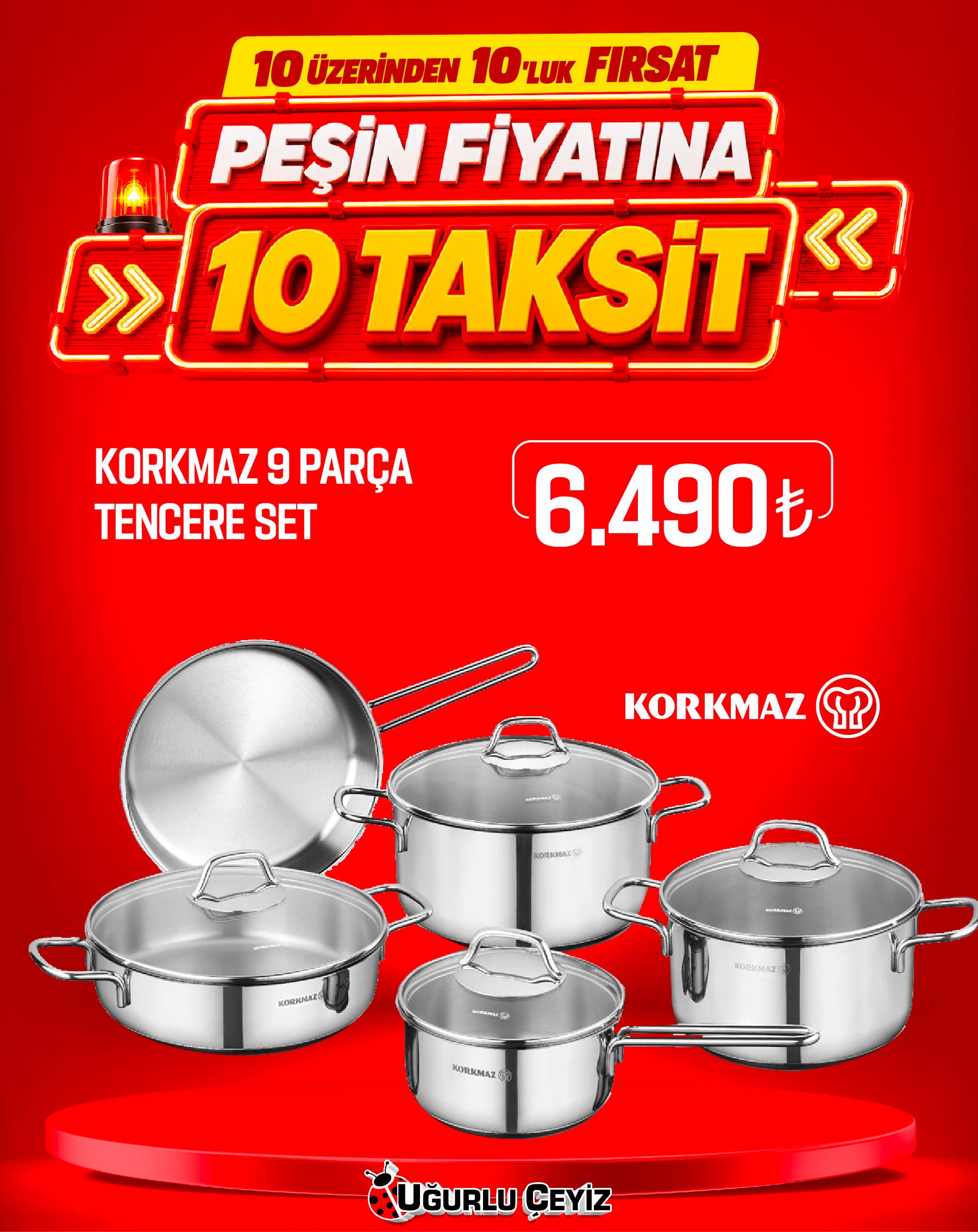 Korkmaz Tencere Set 9 Parça Perla A 1609
