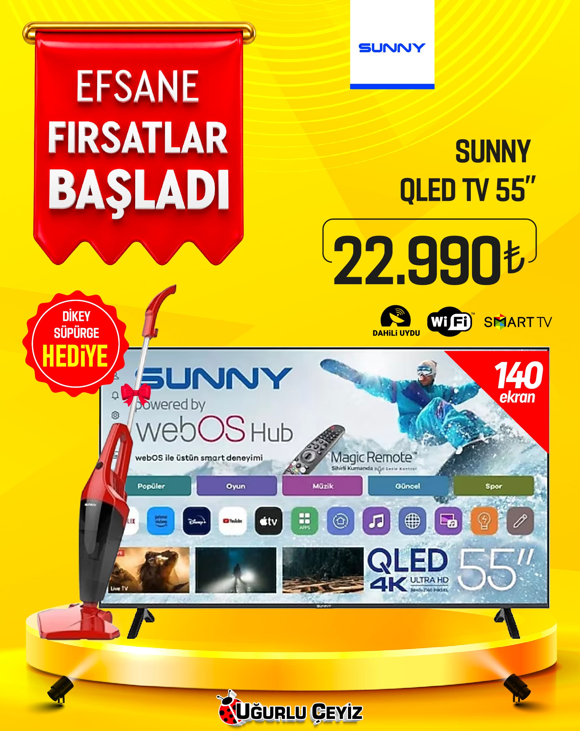 Sunny QLED TV 55 Sn 55 Quprl W02M Trsnqld