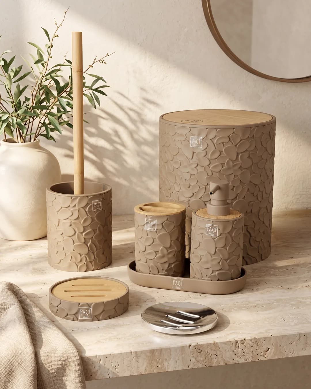 Sener Banyo Seti 5 Li Odette Kahverengi Mtf 900520 - 1. görsel