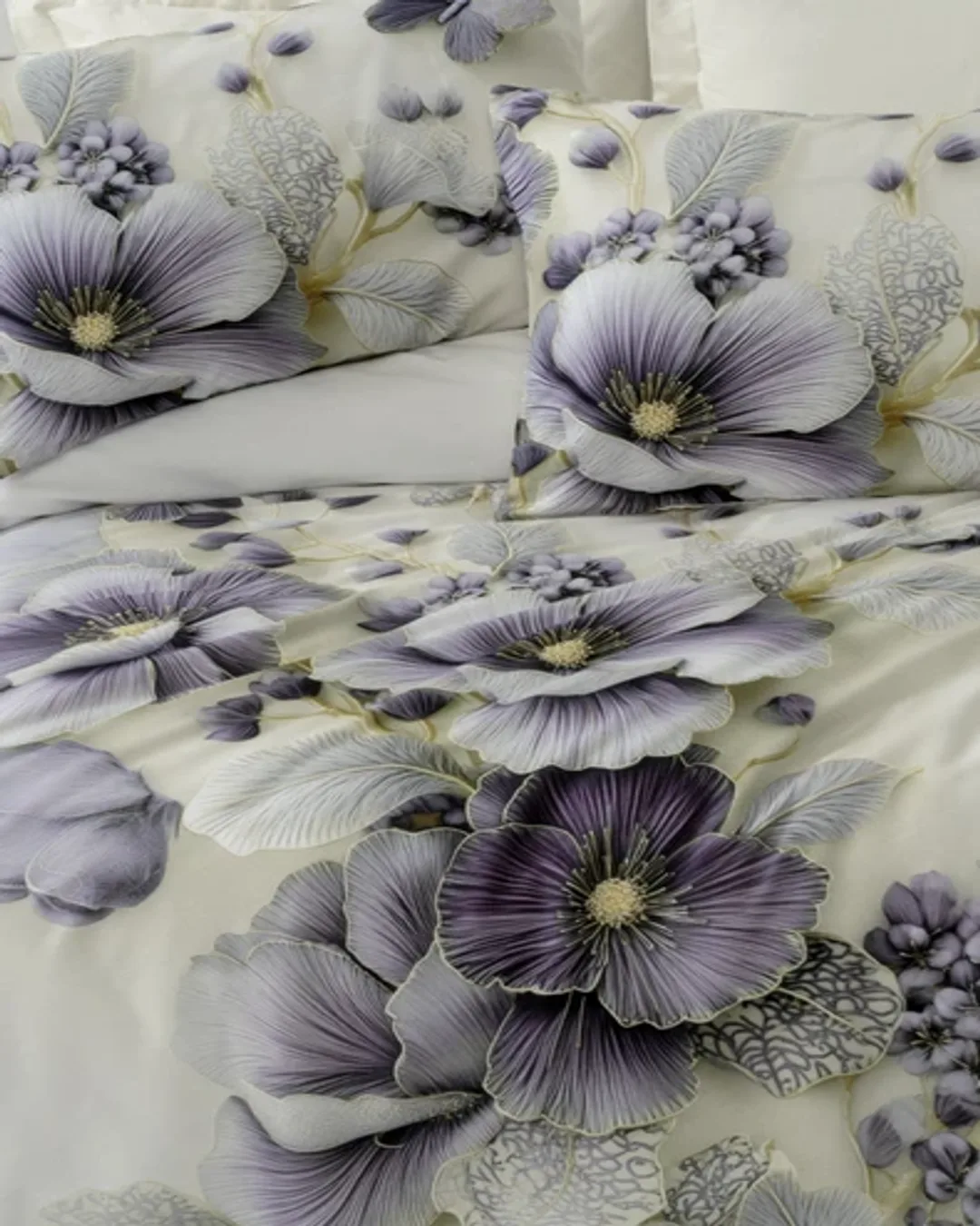 Cotton Box Nevresim Takımı Çift Kişilik 3D Flower Nayra Krem - 1. görsel