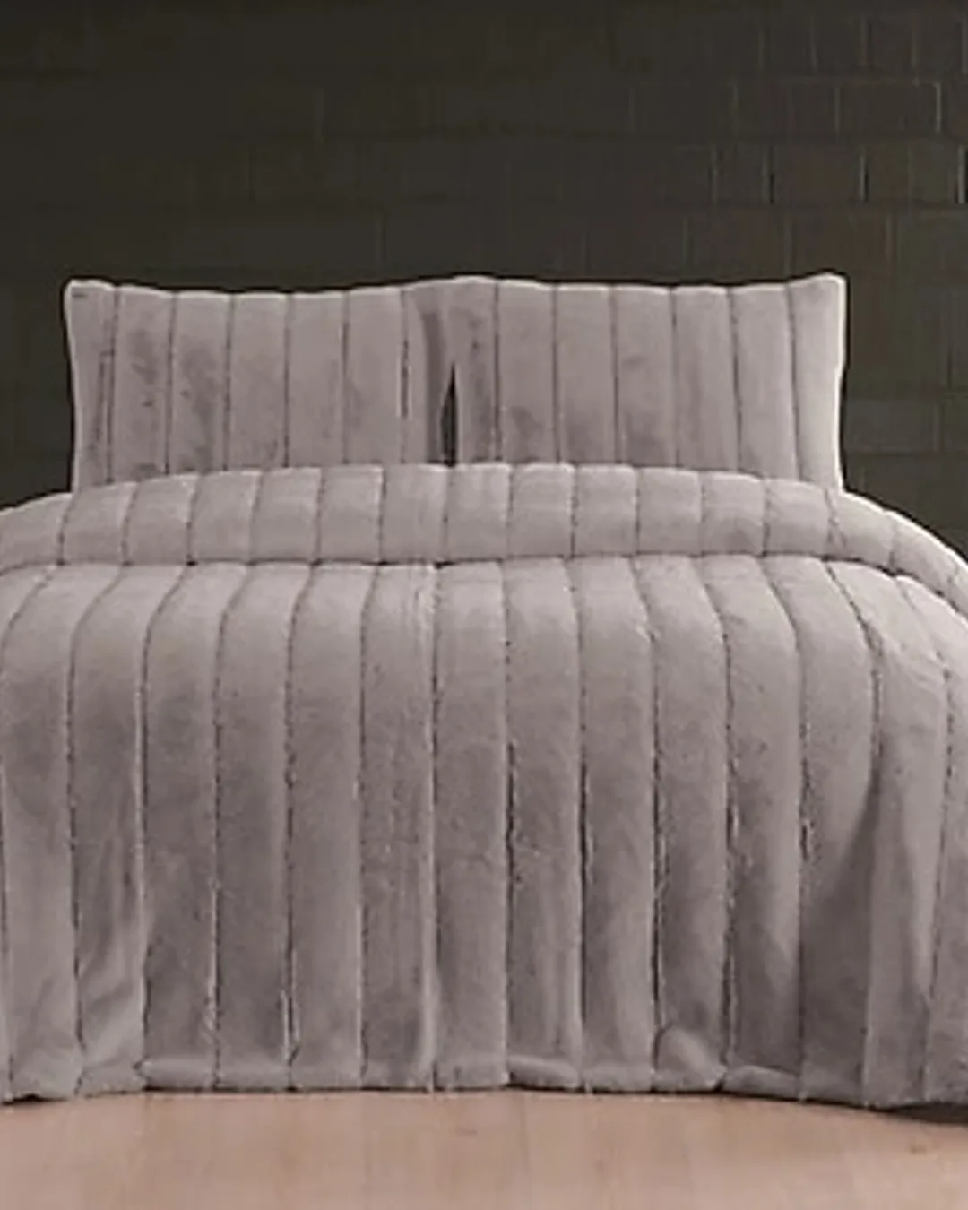 Merinos Yatak Örtüsü Seti Kutulu Luxe Silver Cizgili