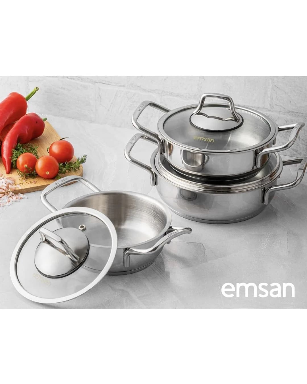 Emsan Sahan Seti 6 Parça Demre Çelik - 1. görsel