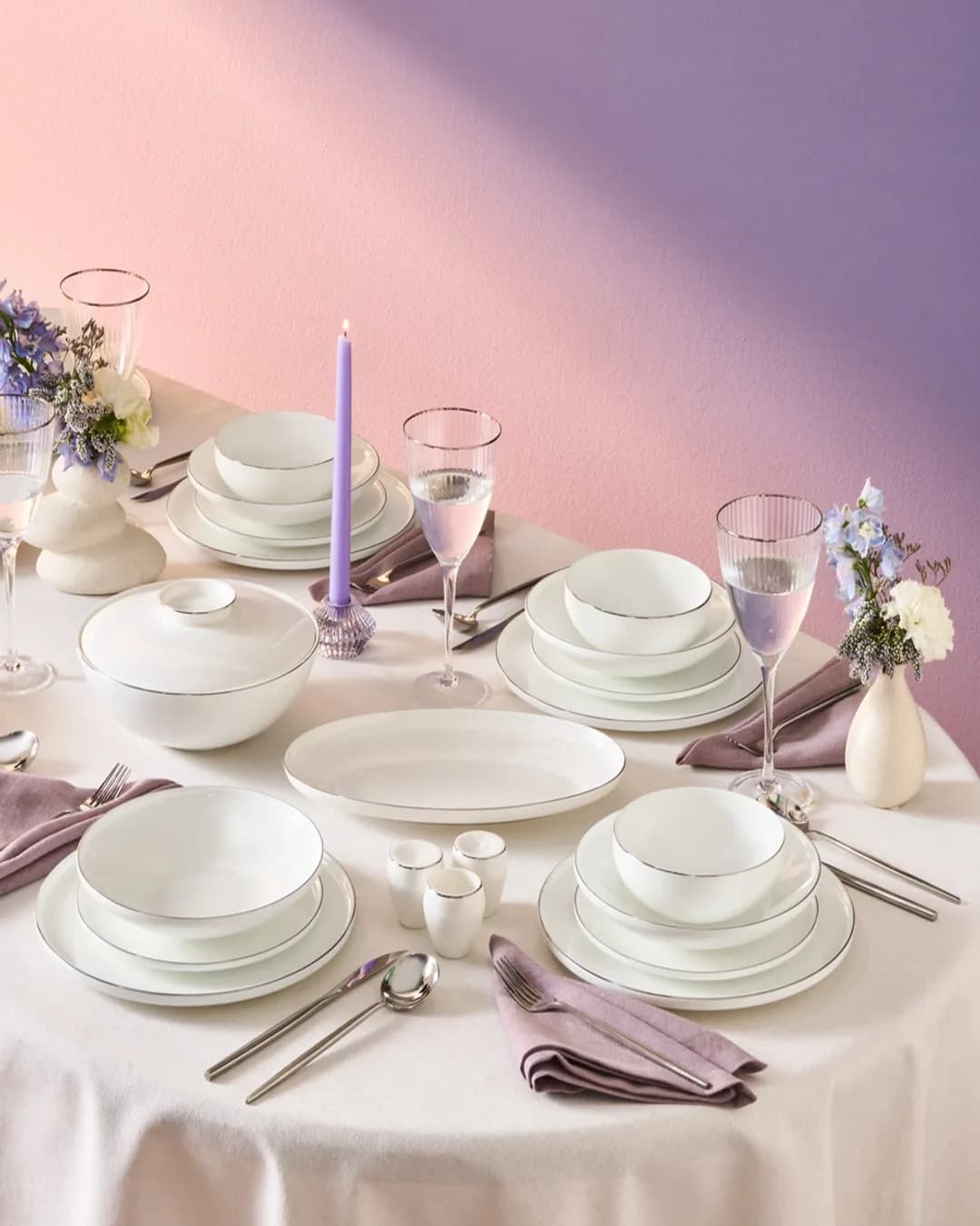 Karaca Yemek Takımı 55 Parça Fine Bone New Meridian - 1. görsel