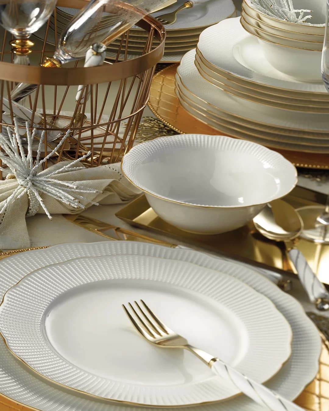 Kütahya Yemek Set 24 Parca Bone Ilay 23050 - 1. görsel