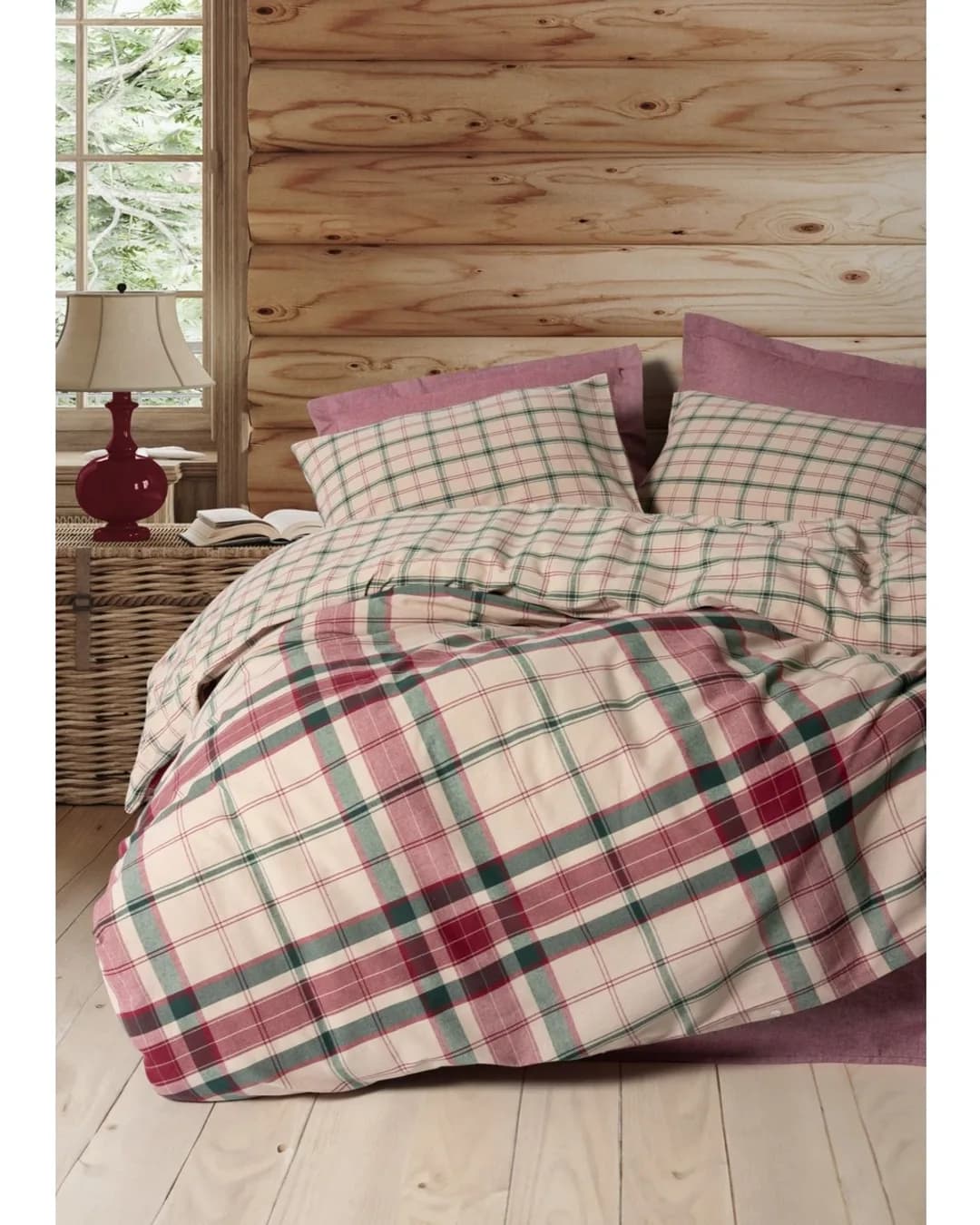Cotton Box Nevresim Takımı Tek Kişilik Warm Rcy Flanel Jamil Bordo - 1. görsel