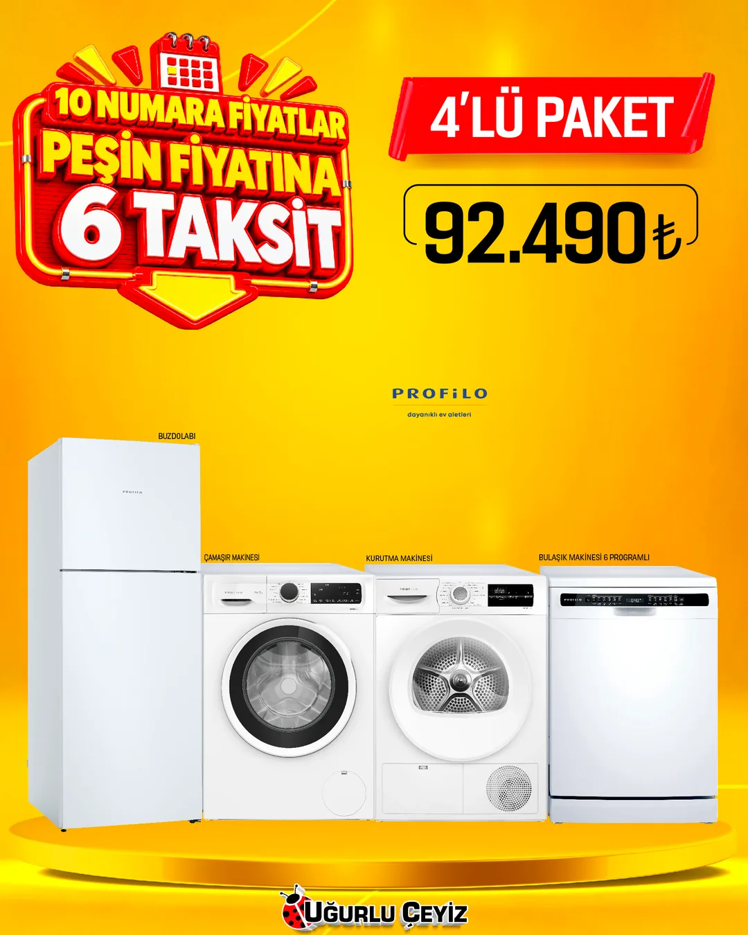 PROFİLO 4'LÜ PAKET KURUTMALI - 1. görsel