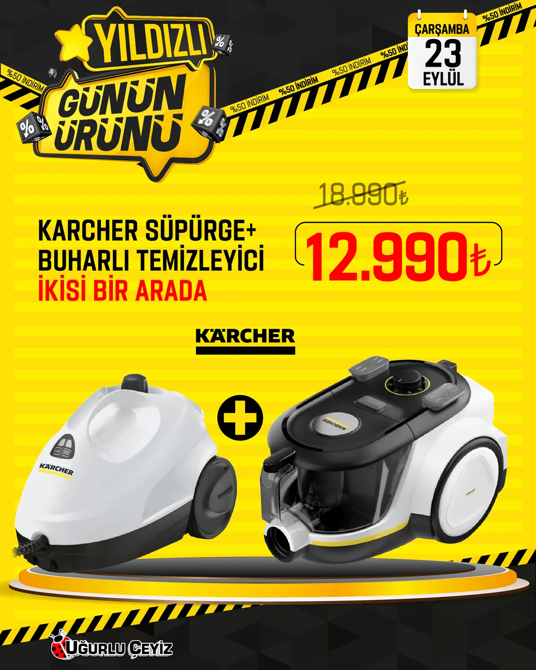Karcher Süpürge + Buharlı Temizleyici İkisi Bir Arada