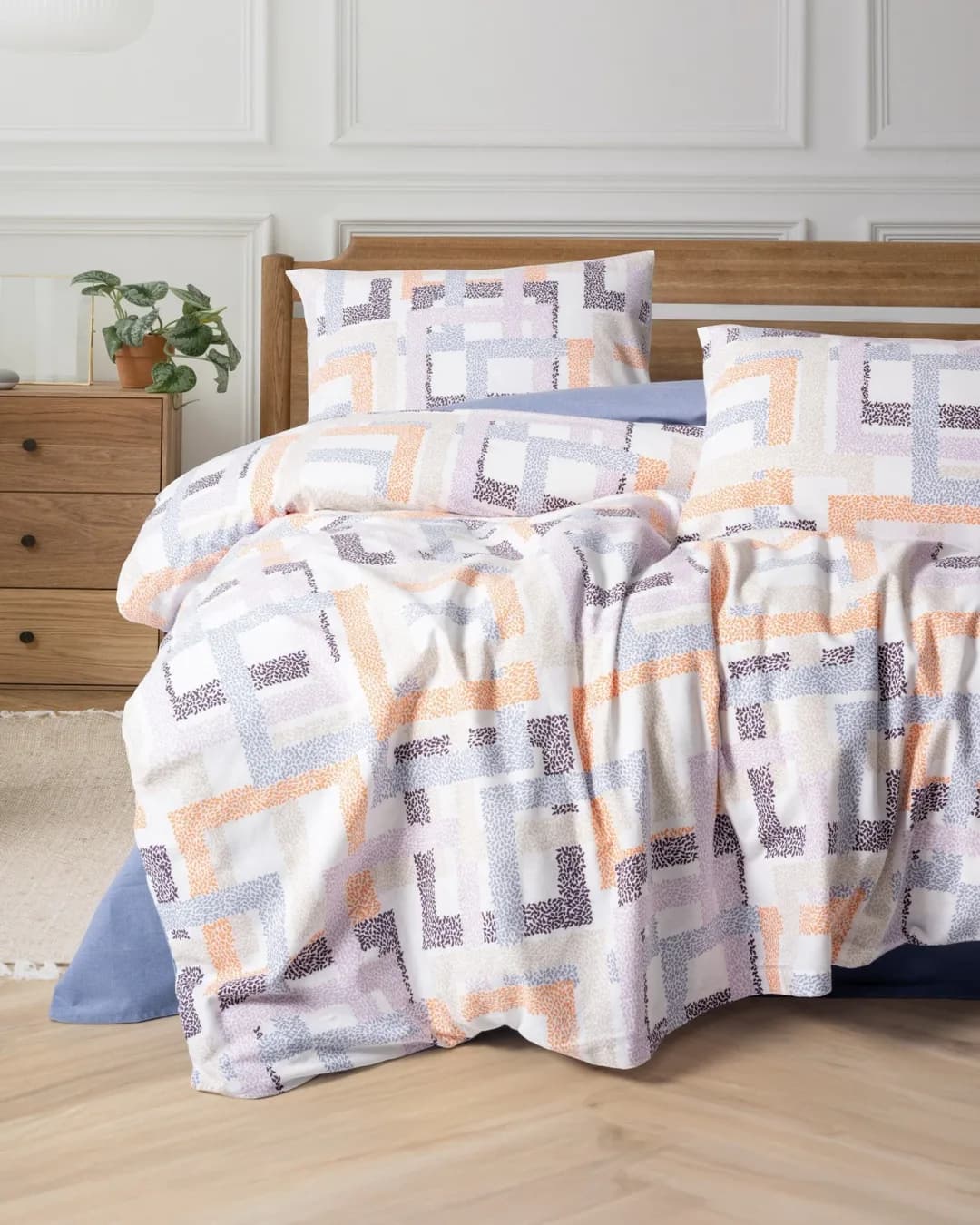 Cotton Box Nevresim Takımı Çift Kişilik Flanel Hayden Lila - 1. görsel