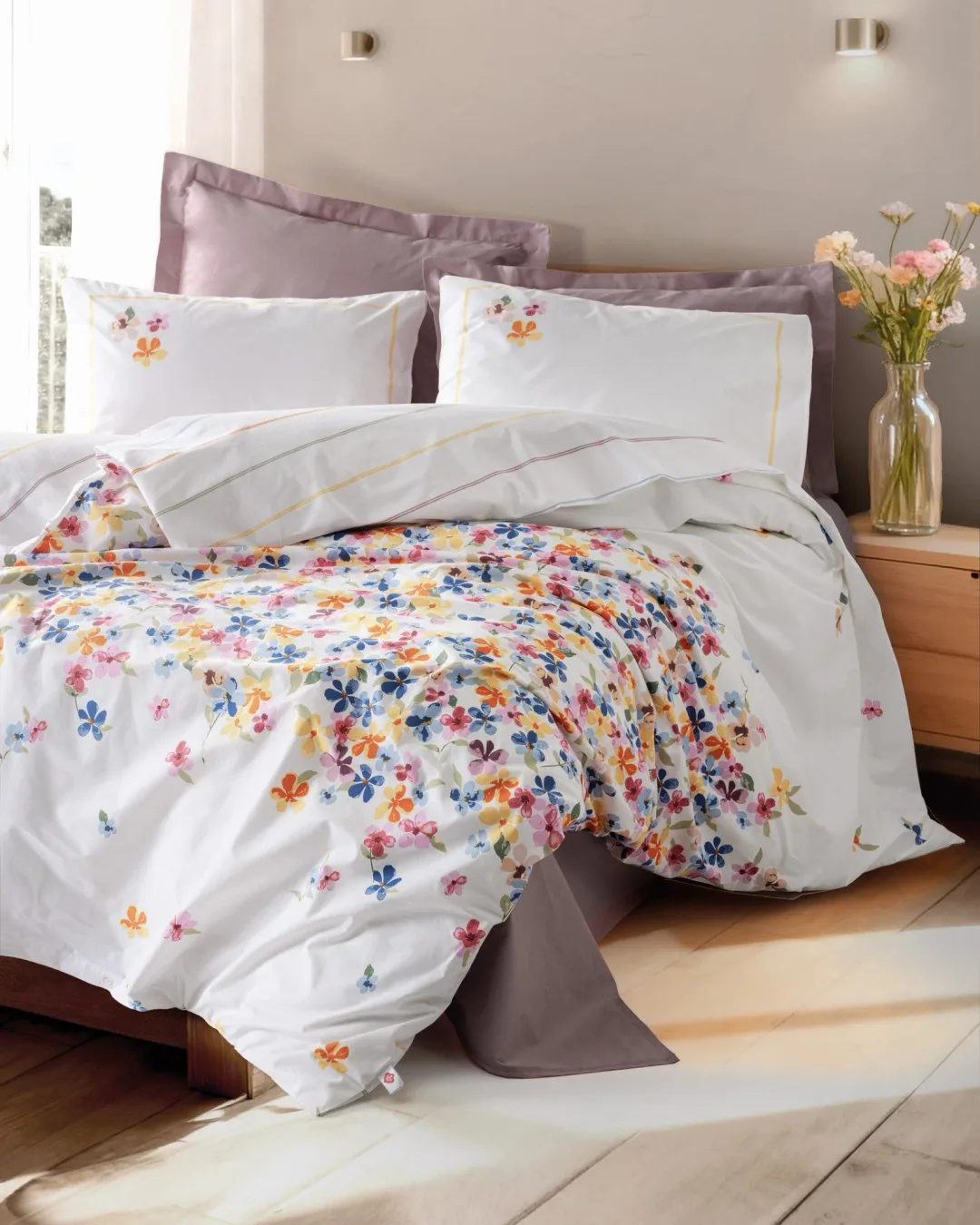 Cotton Box Tek Kişilik Nevresim Takımı Modeline Flurry Lila - 1. görsel