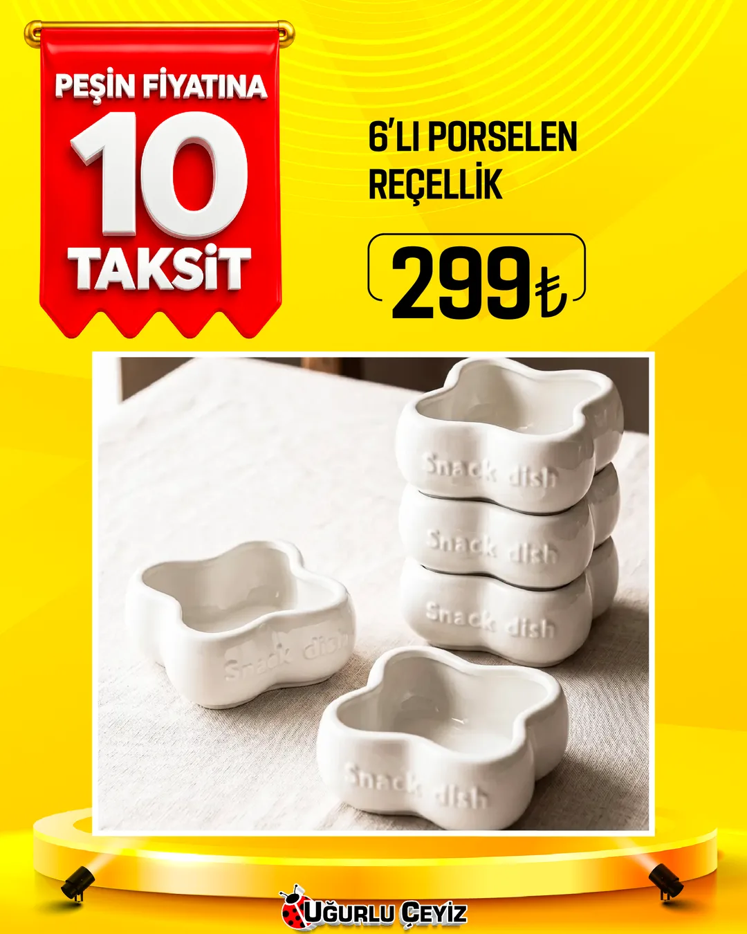 Perotti Recellık Sosluk 6 LI Porselen Snack Dısh 1301060045