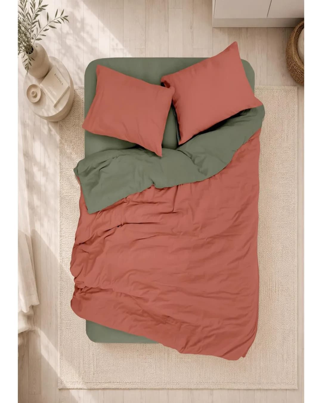 Cotton Box Nevresim Takimi Tek Kisilik Cb Plain Rnf Kiremit Haki - 1. görsel