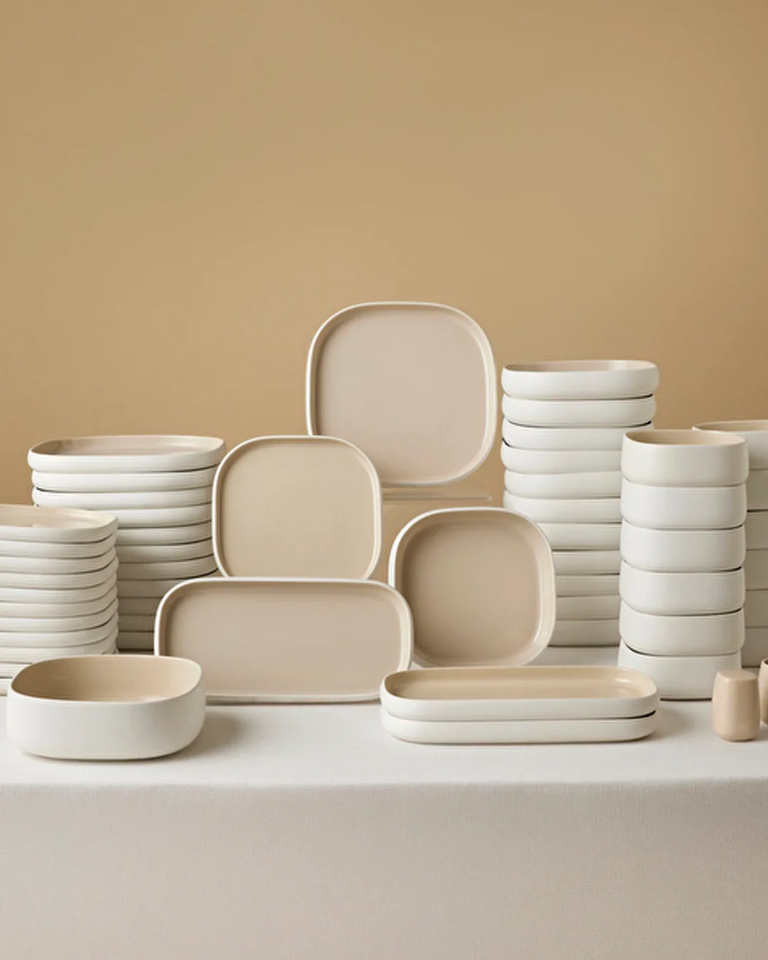Karaca Yemek Takımı 55 Parça Earth Collectıon Kare Cupıd Bej 8683650415923