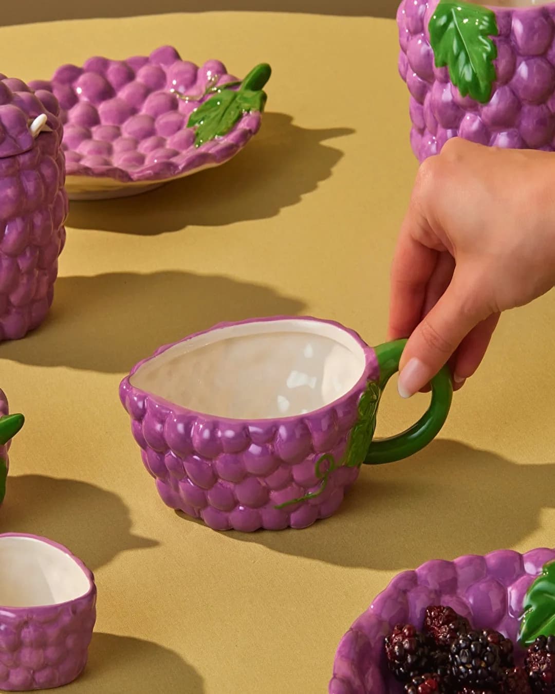 Karaca Kase Kulplu 17 Cm Grape Mor - 1. görsel
