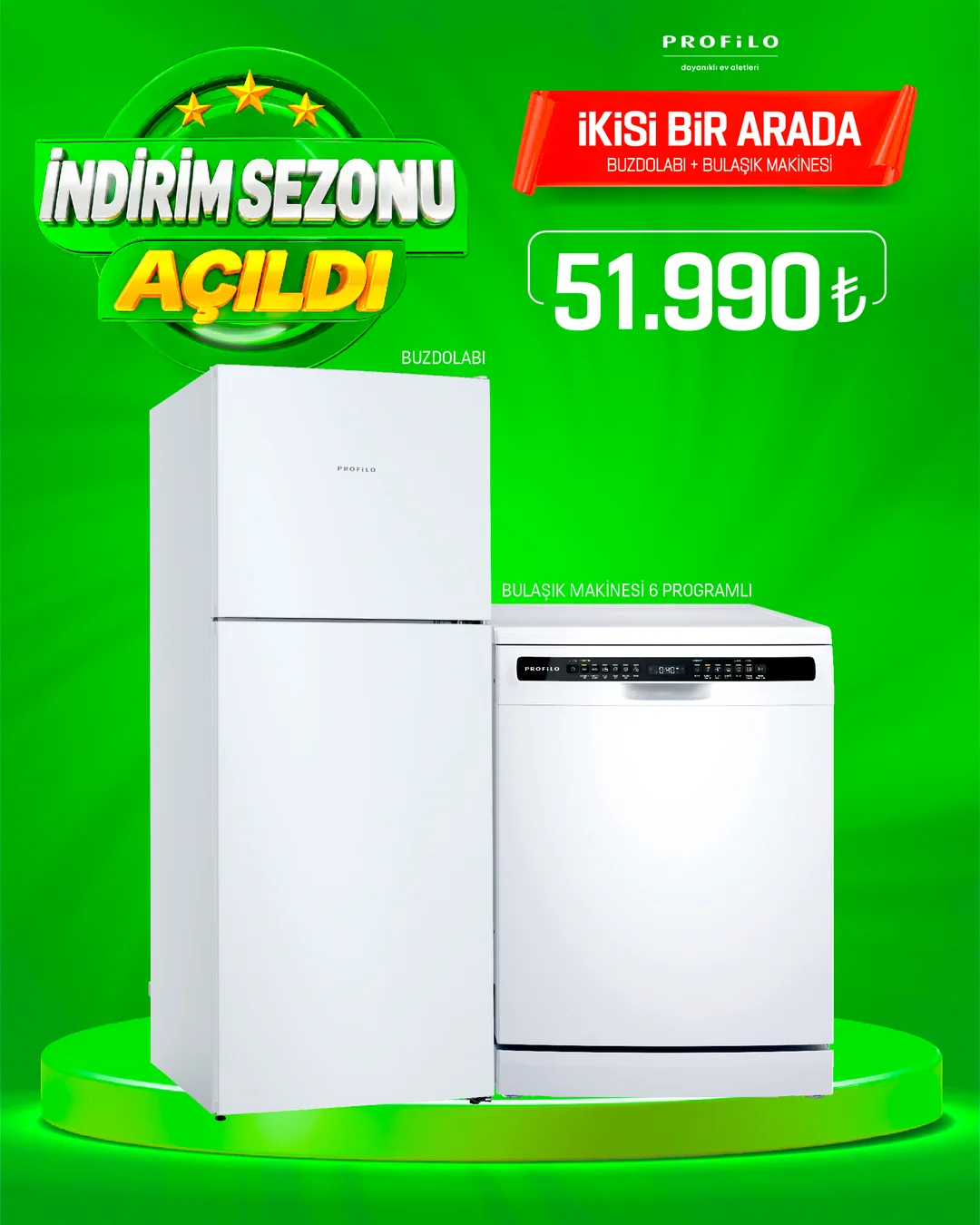 Profilo Bulaşık Makinesi + Buzdolabı - 1. görsel
