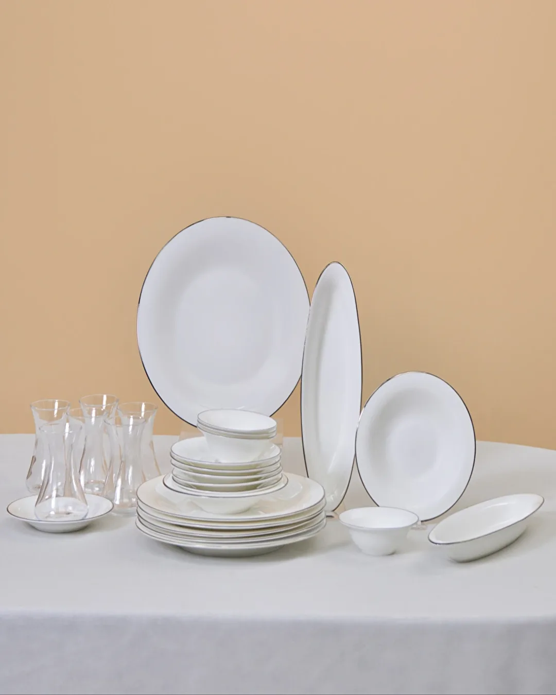Karaca Kahvaltı Takımı 26 Parça Fine Pearl New Fame Platin - 1. görsel